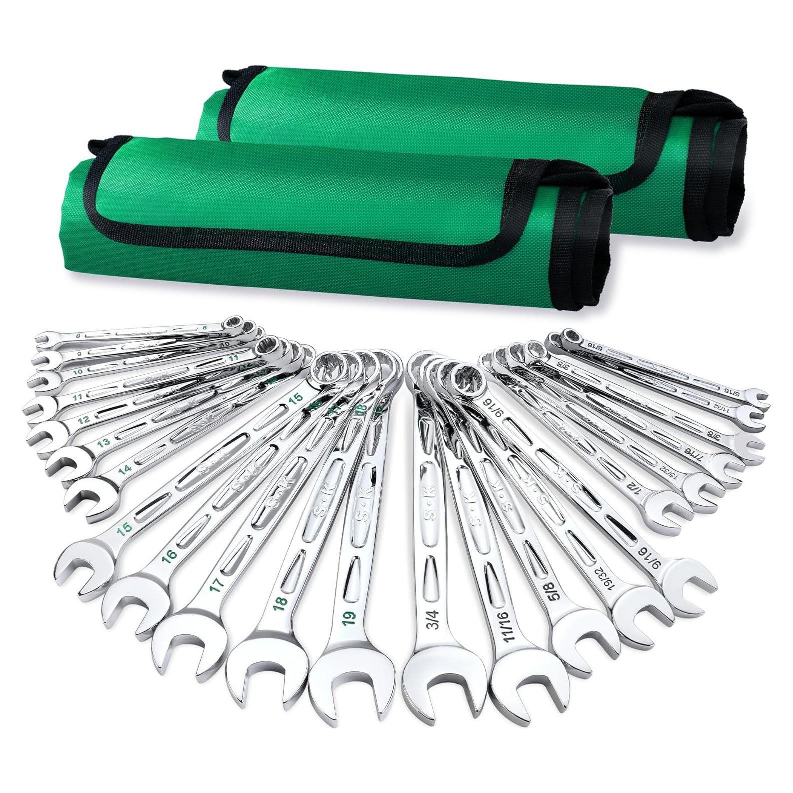 Juego de Llaves Combinadas SK 23 Piezas 8 a 19 mm y SAE