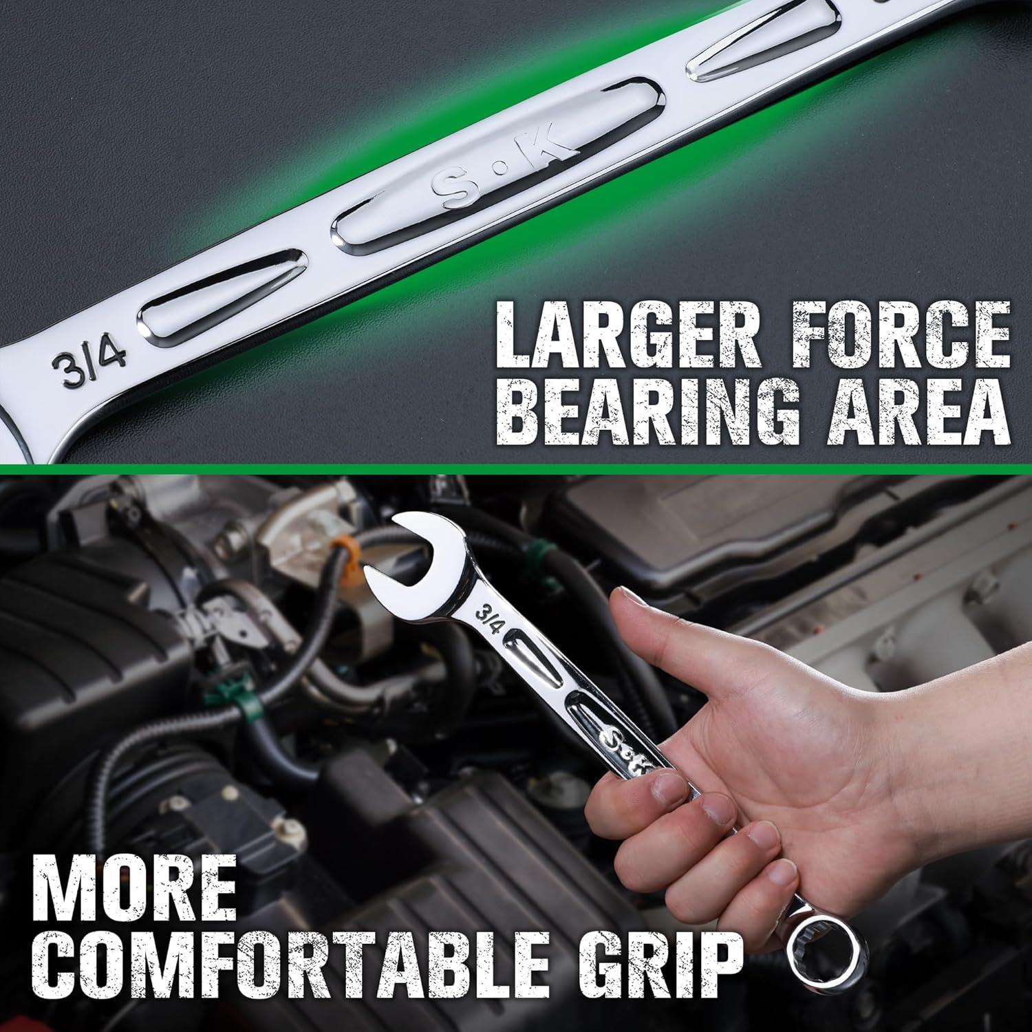 Juego de Llaves Combinadas SK 23 Piezas 8 a 19 mm y SAE