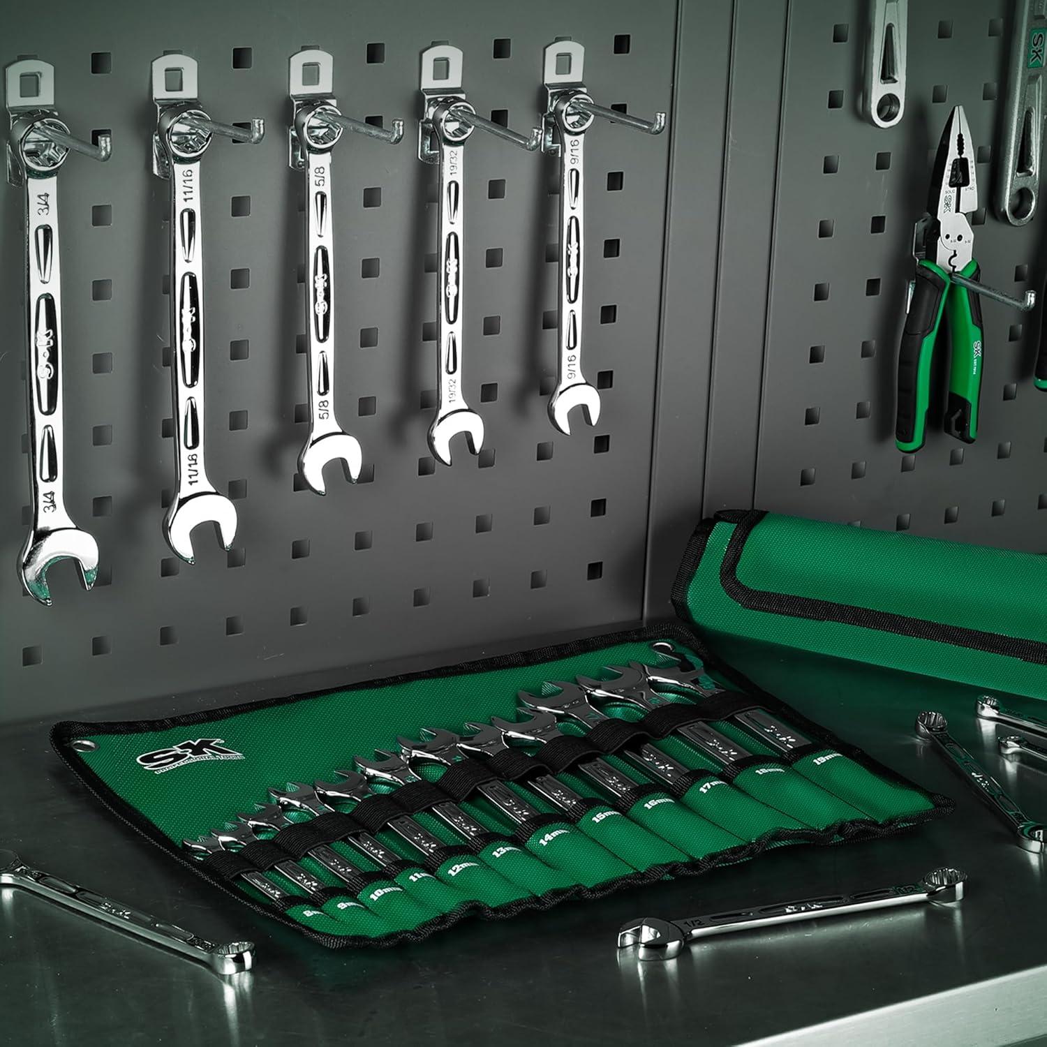 Juego de Llaves Combinadas SK 23 Piezas 8 a 19 mm y SAE