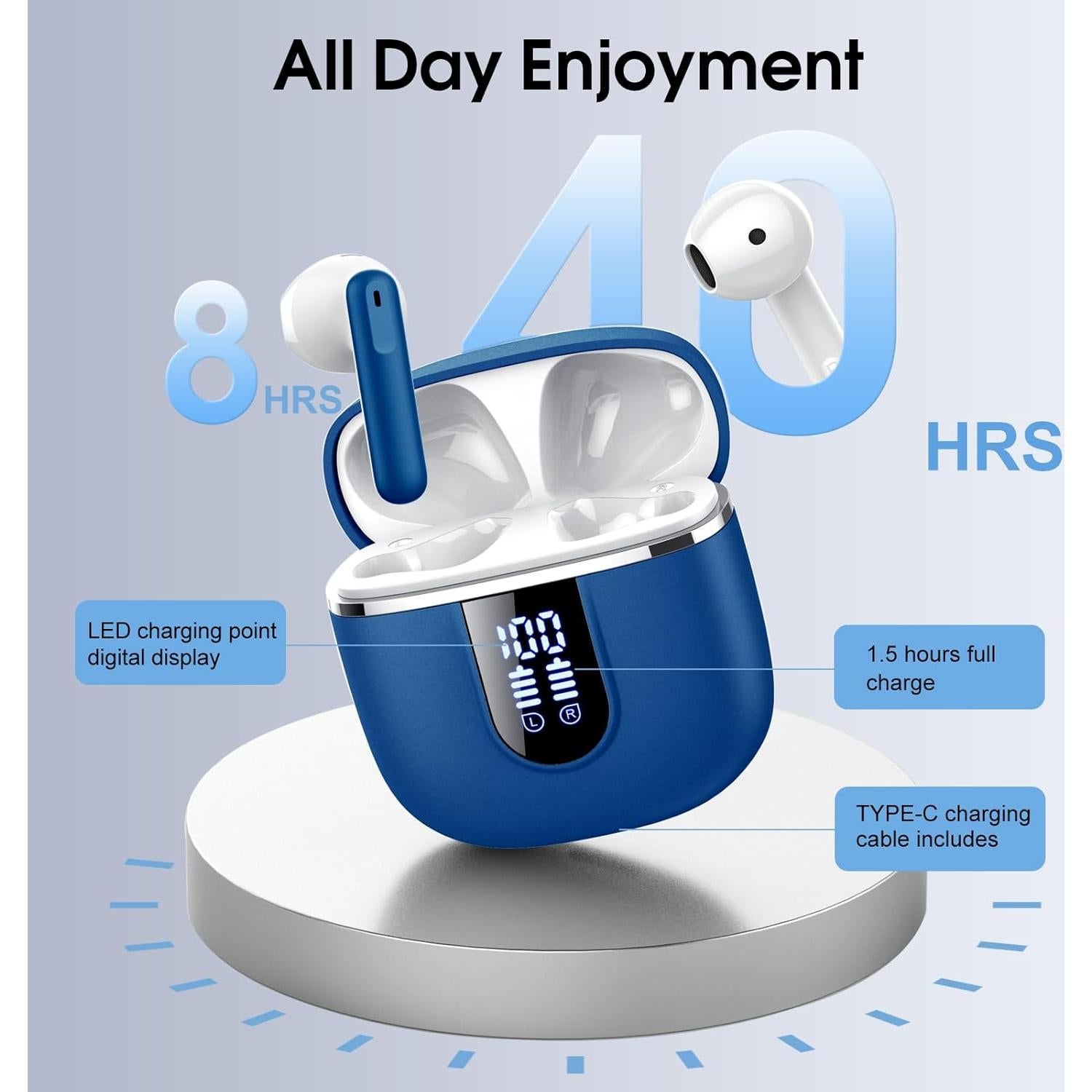 Auriculares Inalámbricos Cillso H97 Bluetooth 5.4 40H IPX7