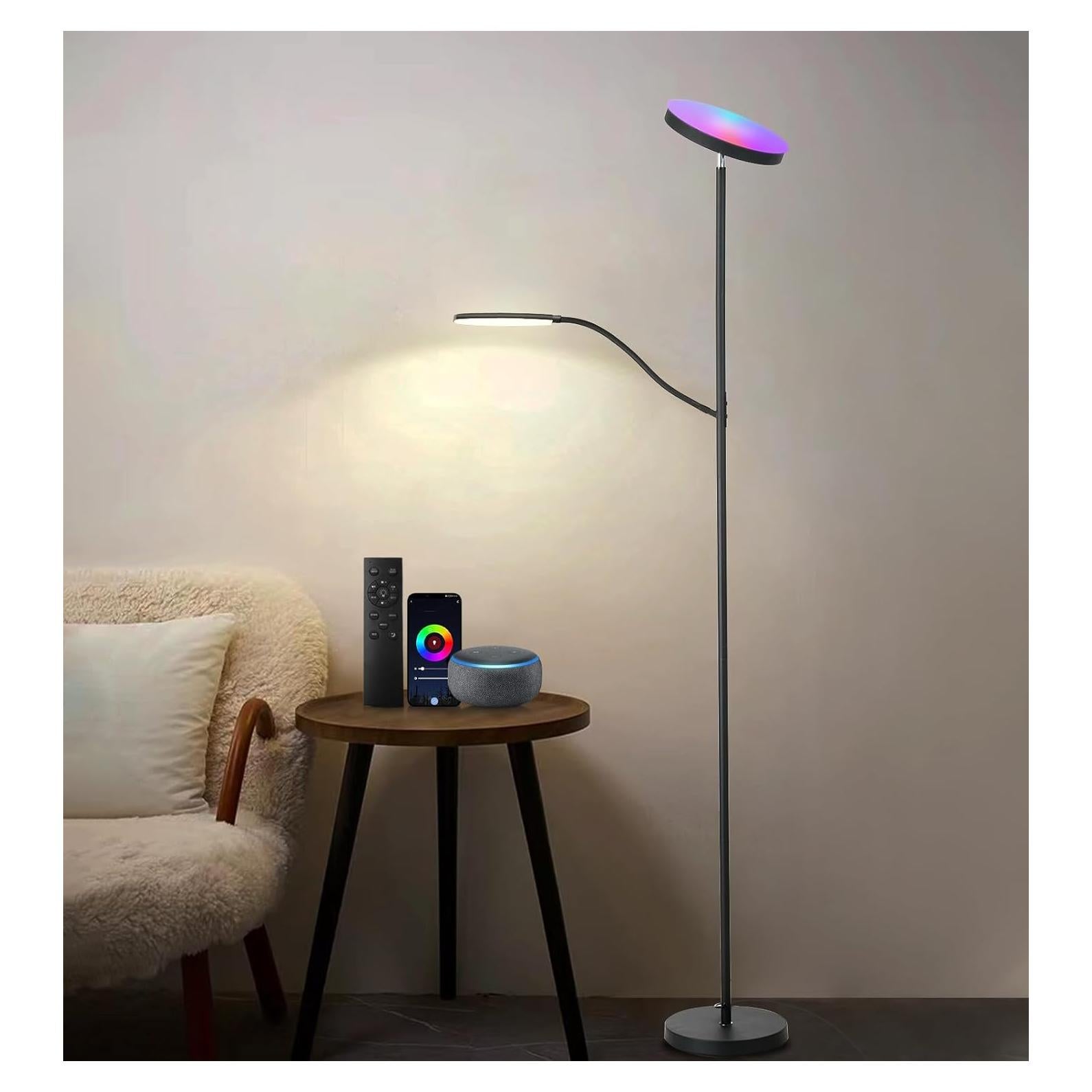 Lámpara de Pie LED HMAKEE RGB Regulable 24W/2000LM