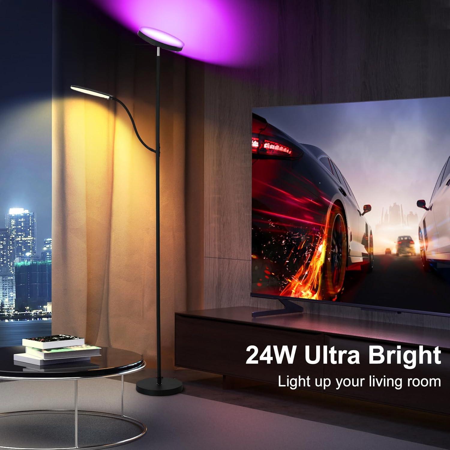 Lámpara de Pie LED HMAKEE RGB Regulable 24W/2000LM