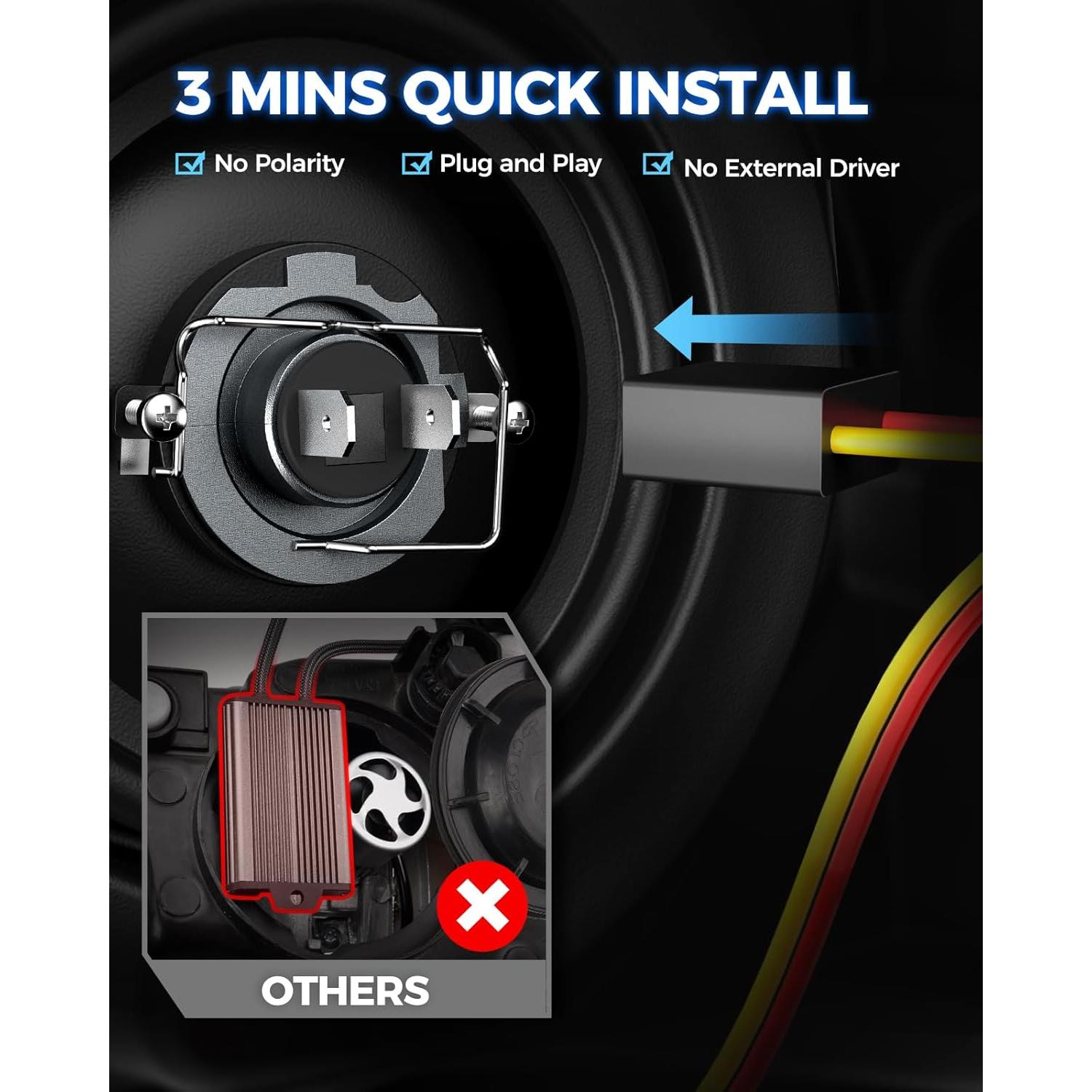 Bombillas H7 Marsauto M1S 30000LM 6000K IP68 Impermeables