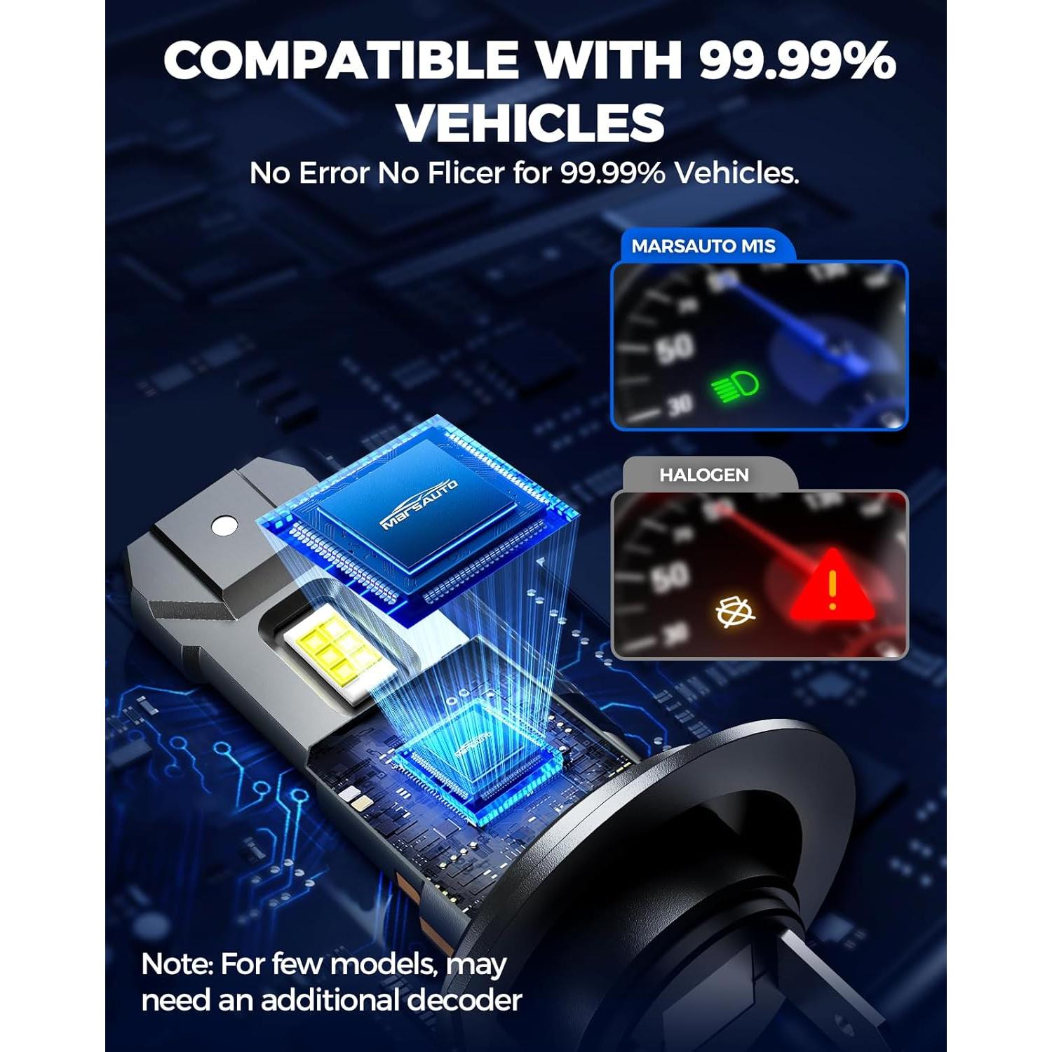 Bombillas H7 Marsauto M1S 30000LM 6000K IP68 Impermeables