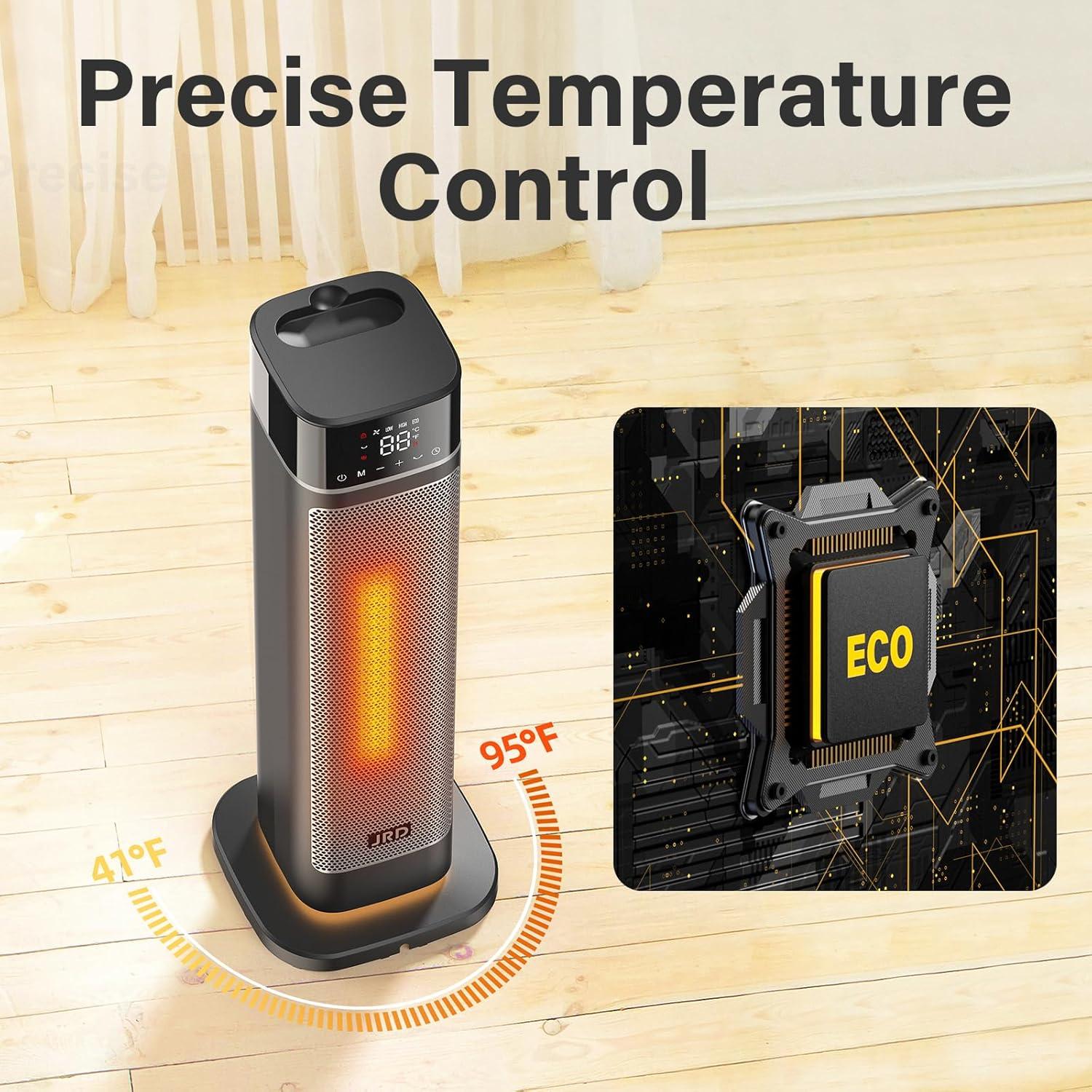 Calentador Eléctrico Portátil JRD 1500W 24" Oscilante 80°