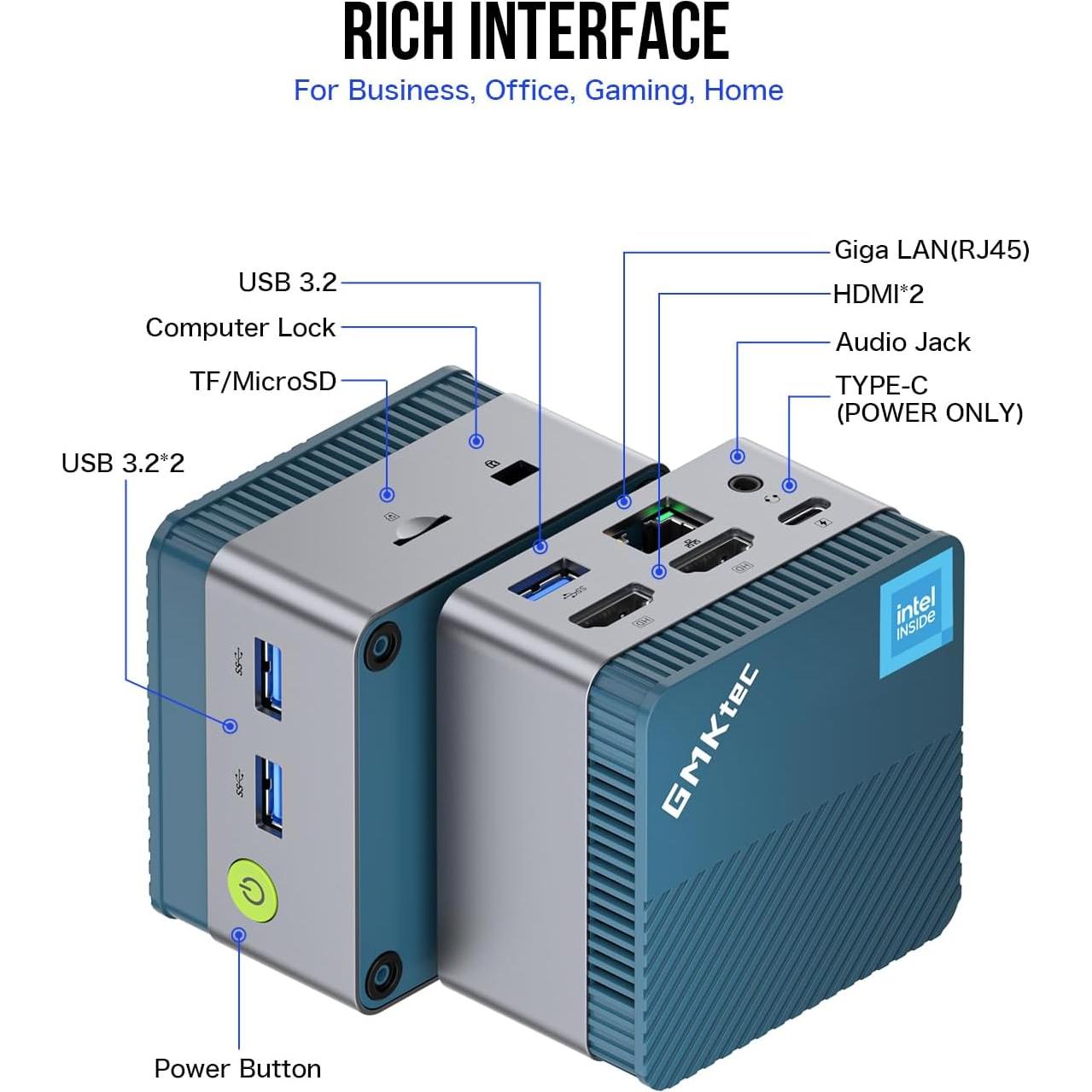 Mini PC GMKtec G5 Intel N97 12GB DDR5 512GB SSD 4K