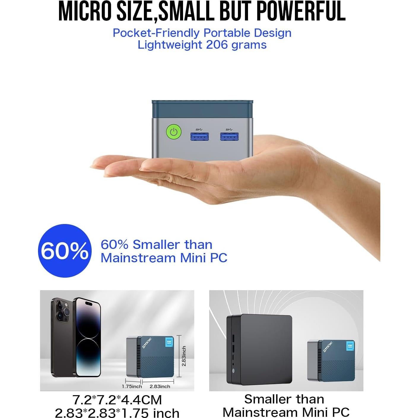 Mini PC GMKtec G5 Intel N97 12GB DDR5 512GB SSD 4K
