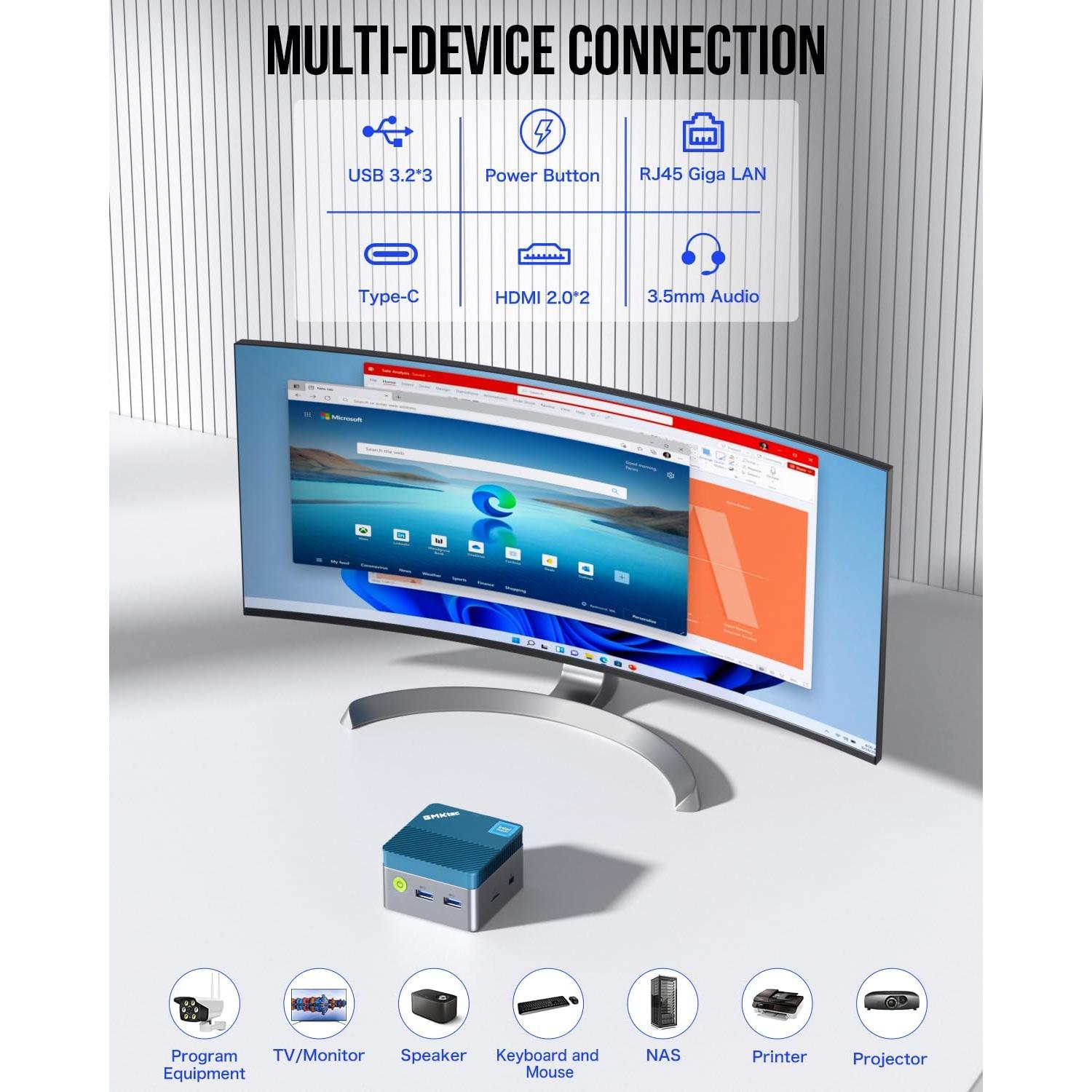 Mini PC GMKtec G5 Intel N97 12GB DDR5 512GB SSD 4K