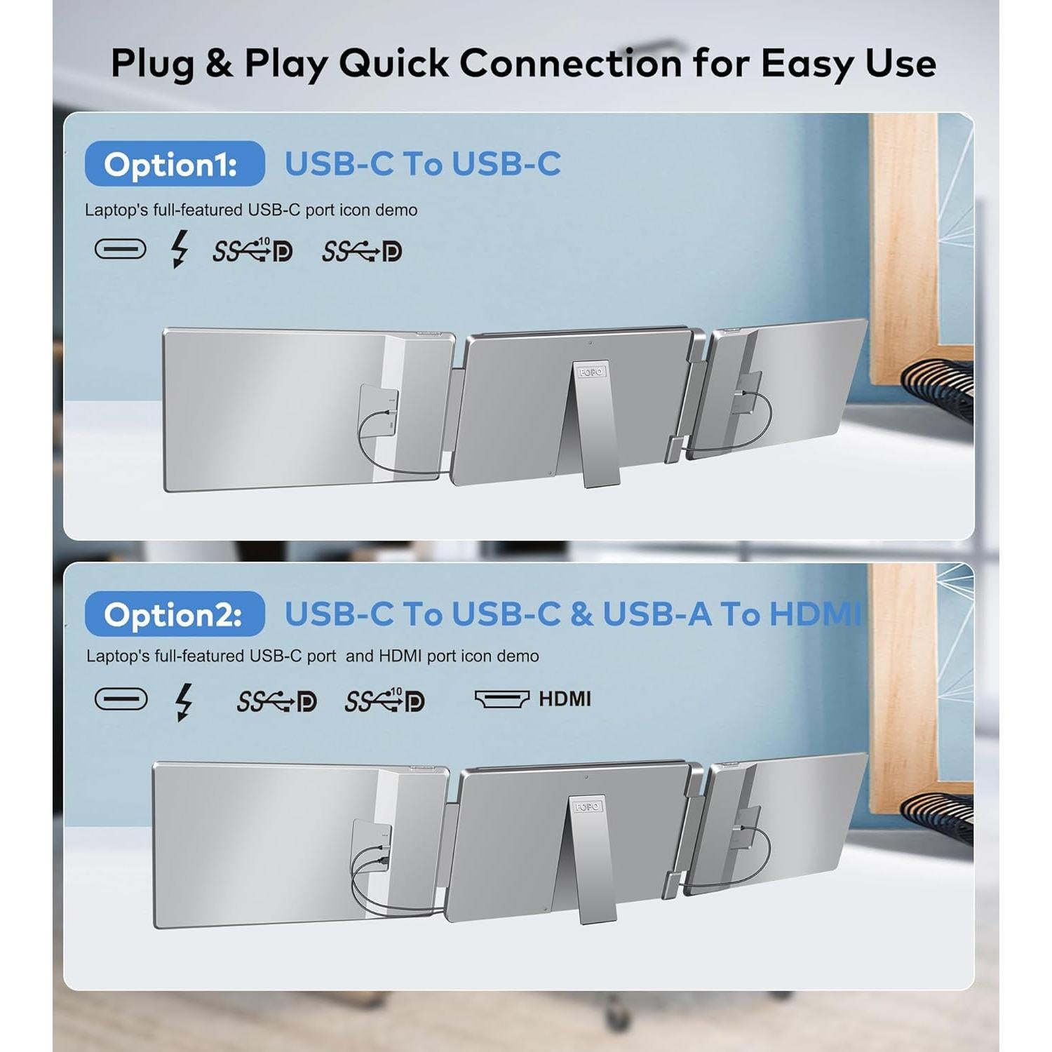 Extensor de Pantalla FOPO S7 14" FHD 1200P para Laptop