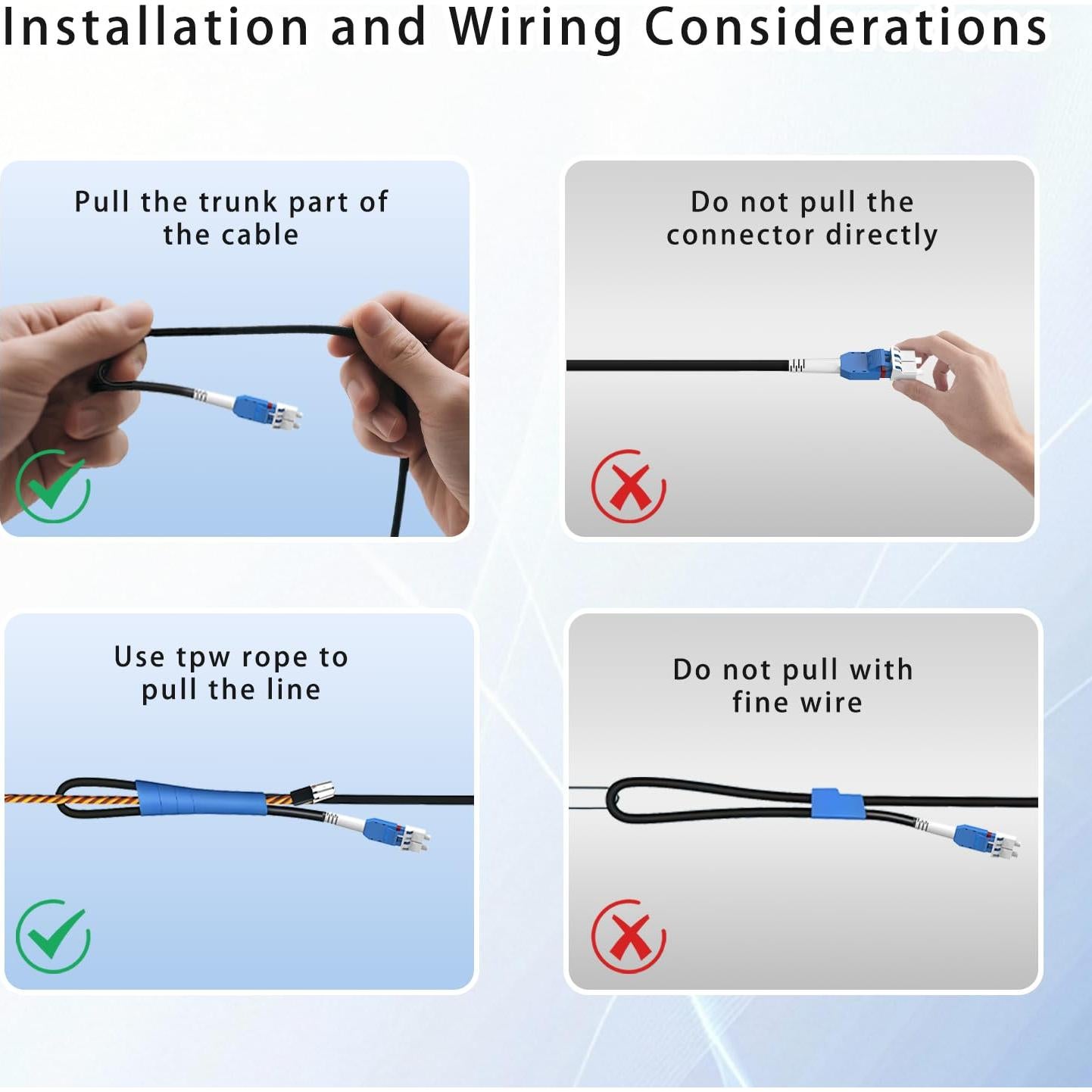 Cable de Fibra Óptica Armado 300M LC-LC 9/125μm SMF Exterior