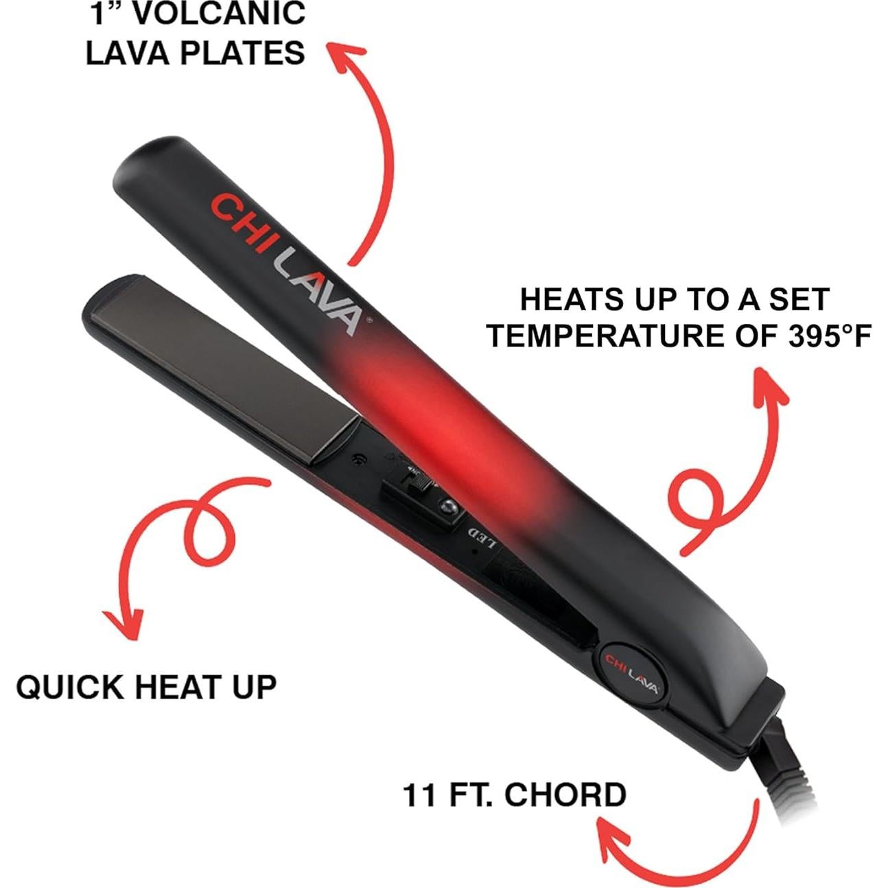 Plancha de Cerámica CHI Lava 1" - Alisador de Cabello Profesional