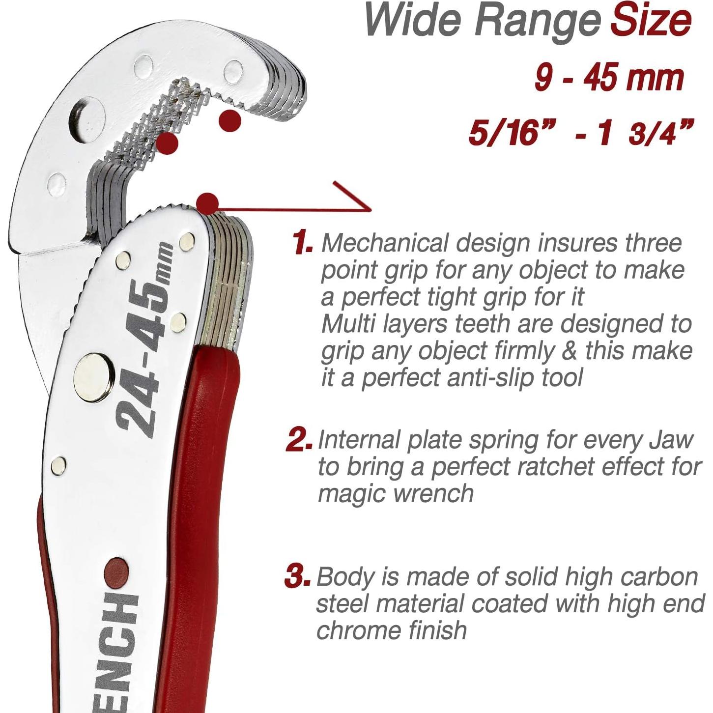 Juego de Llaves Ajustables Mágicas LLAVE MÁGICA 9-45mm