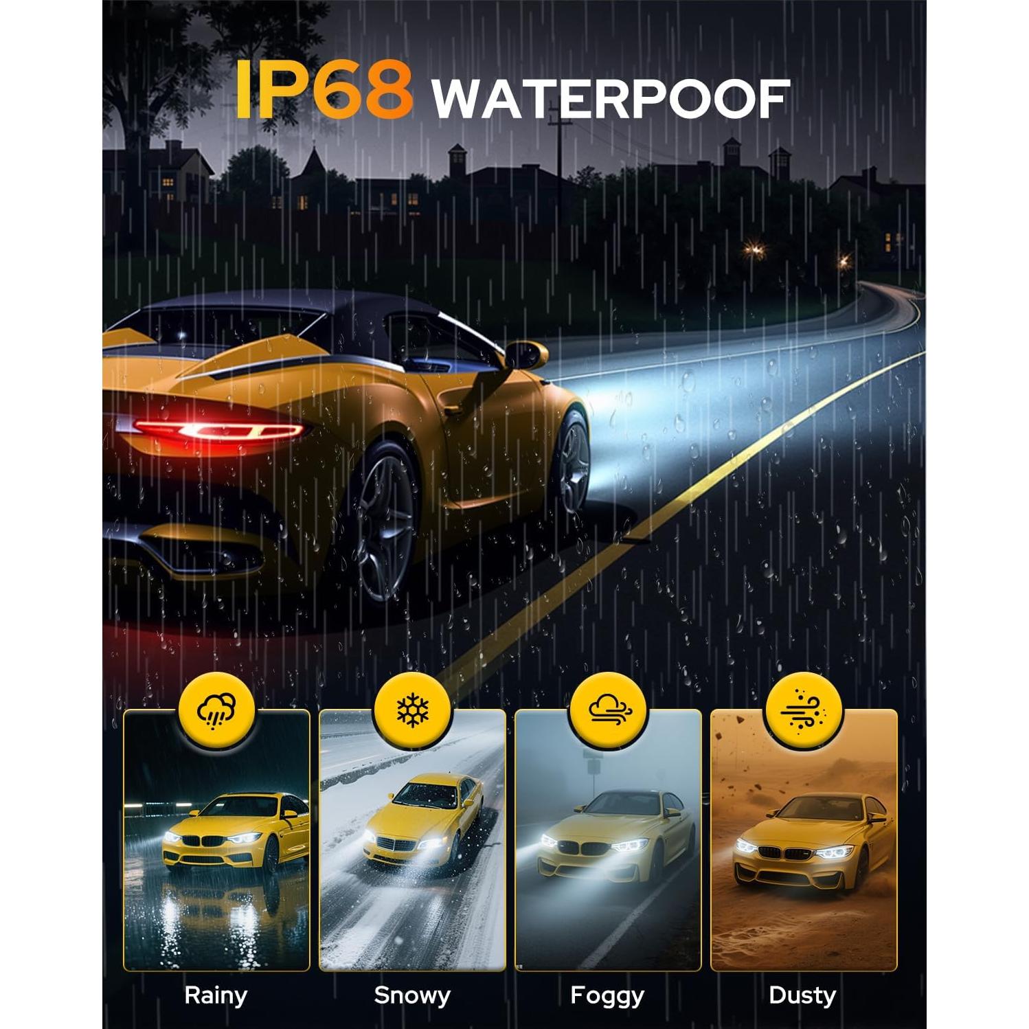 Bombillas de Luz Antiniebla FAHREN H7 40000LM 70000 Horas 6500K