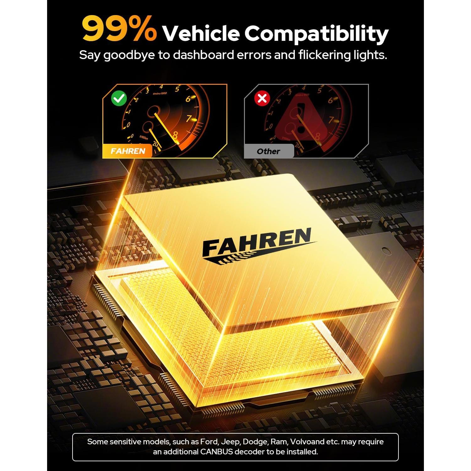 Bombillas de Luz Antiniebla FAHREN H7 40000LM 70000 Horas 6500K