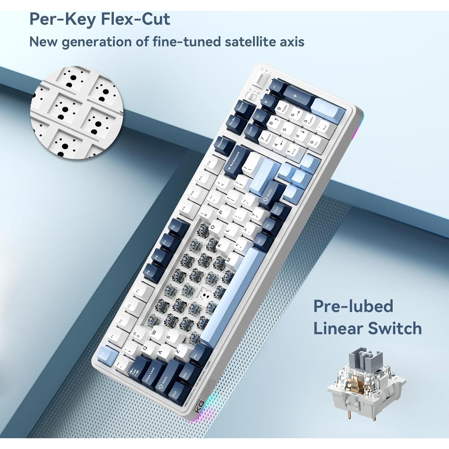 Teclado Mecánico Machenike KG98 RGB Compacto 98 Teclas