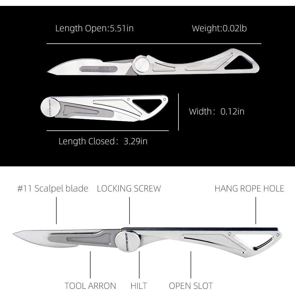 Cuchillo Escalpelo Plegable Titanio TITANER Libélula EDC