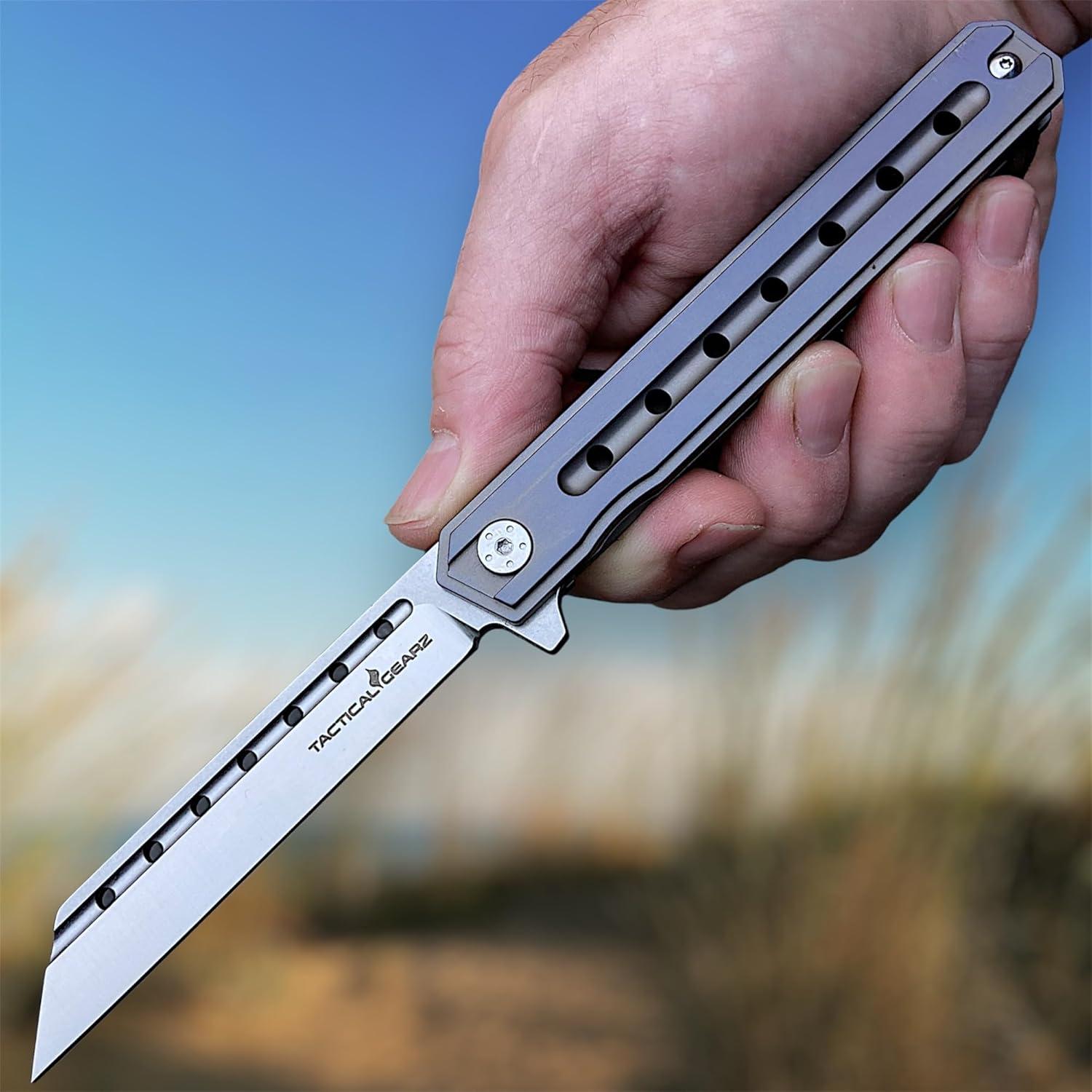 Cuchillo de bolsillo EDC TACTICAL GEARZ Medianoche Onyx 8.89cm