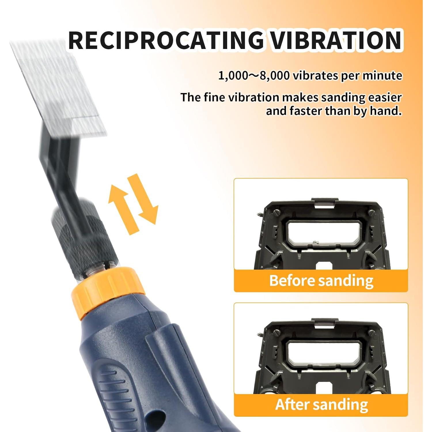 Lijadora Recíproca Bucasso RSH-1000 con 6 Cabezas y Luz LED