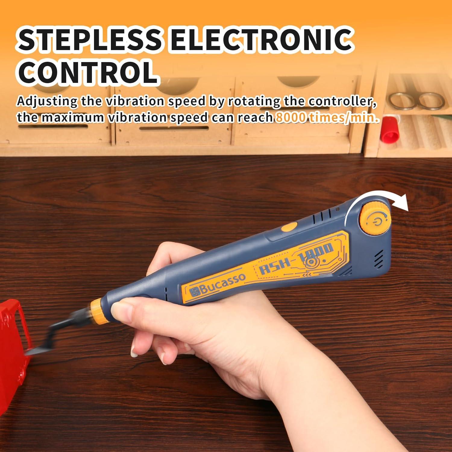 Lijadora Recíproca Bucasso RSH-1000 con 6 Cabezas y Luz LED