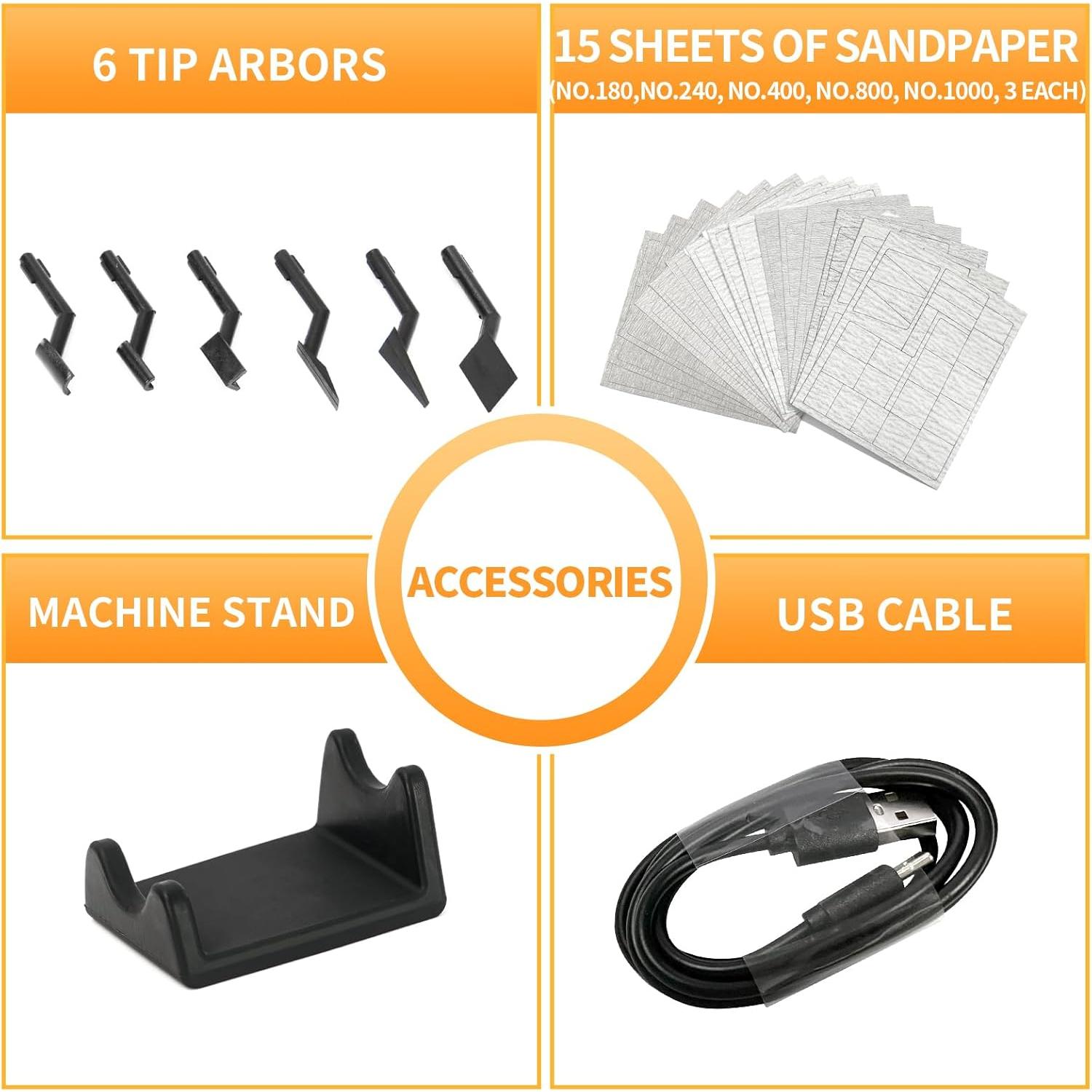 Lijadora Recíproca Bucasso RSH-1000 con 6 Cabezas y Luz LED