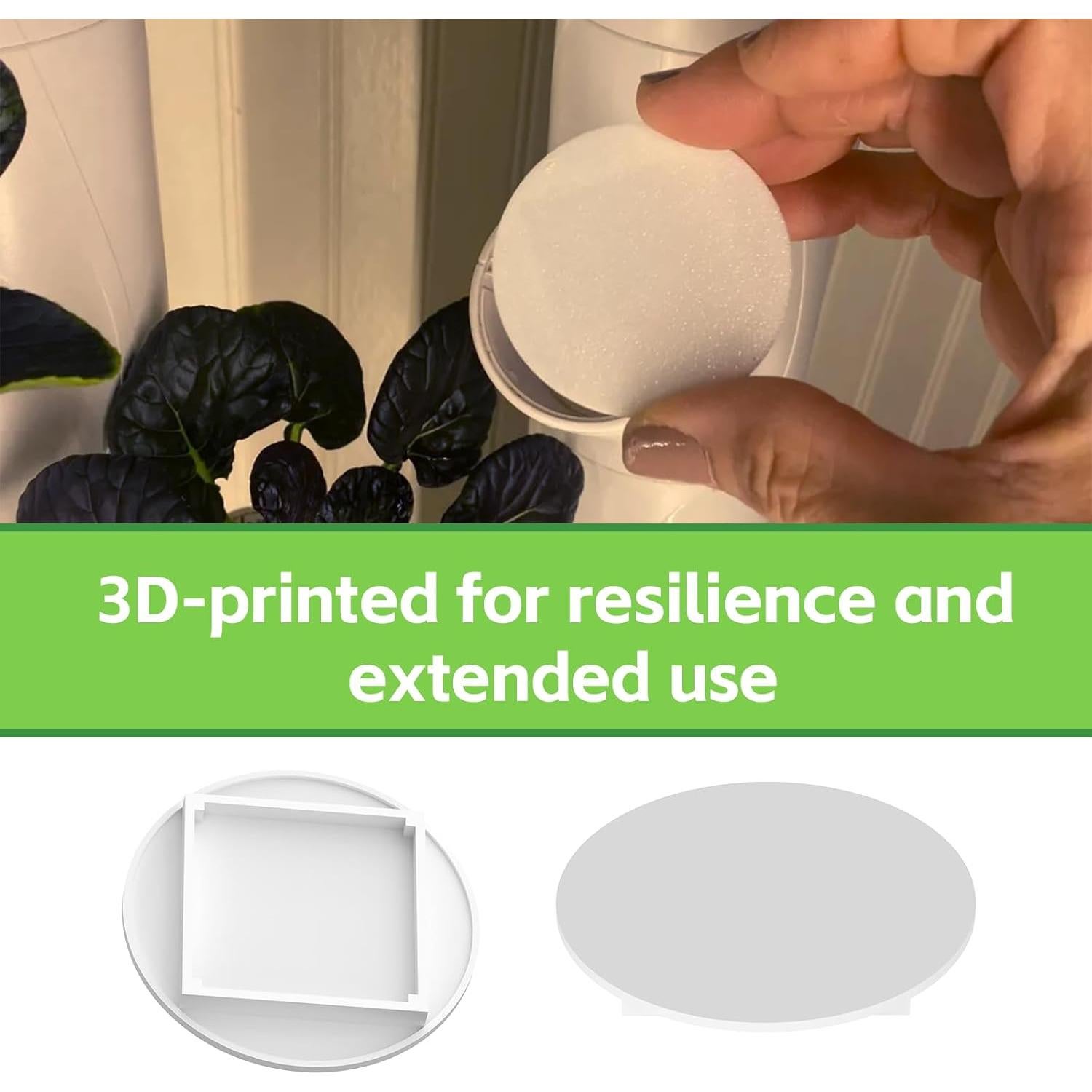 10 Tapas de Vaso Blancas para yPods Gardyn - Protección Doble