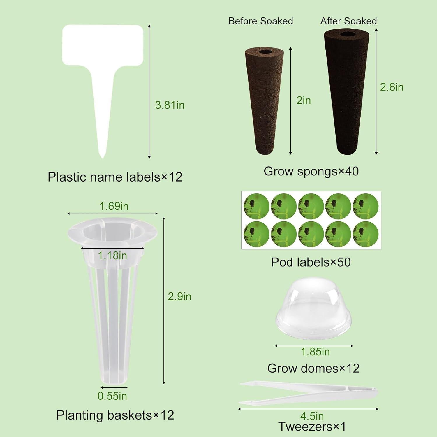 Kit Hidropónico Completo Uoiispet 127 Piezas para Jardín Interior