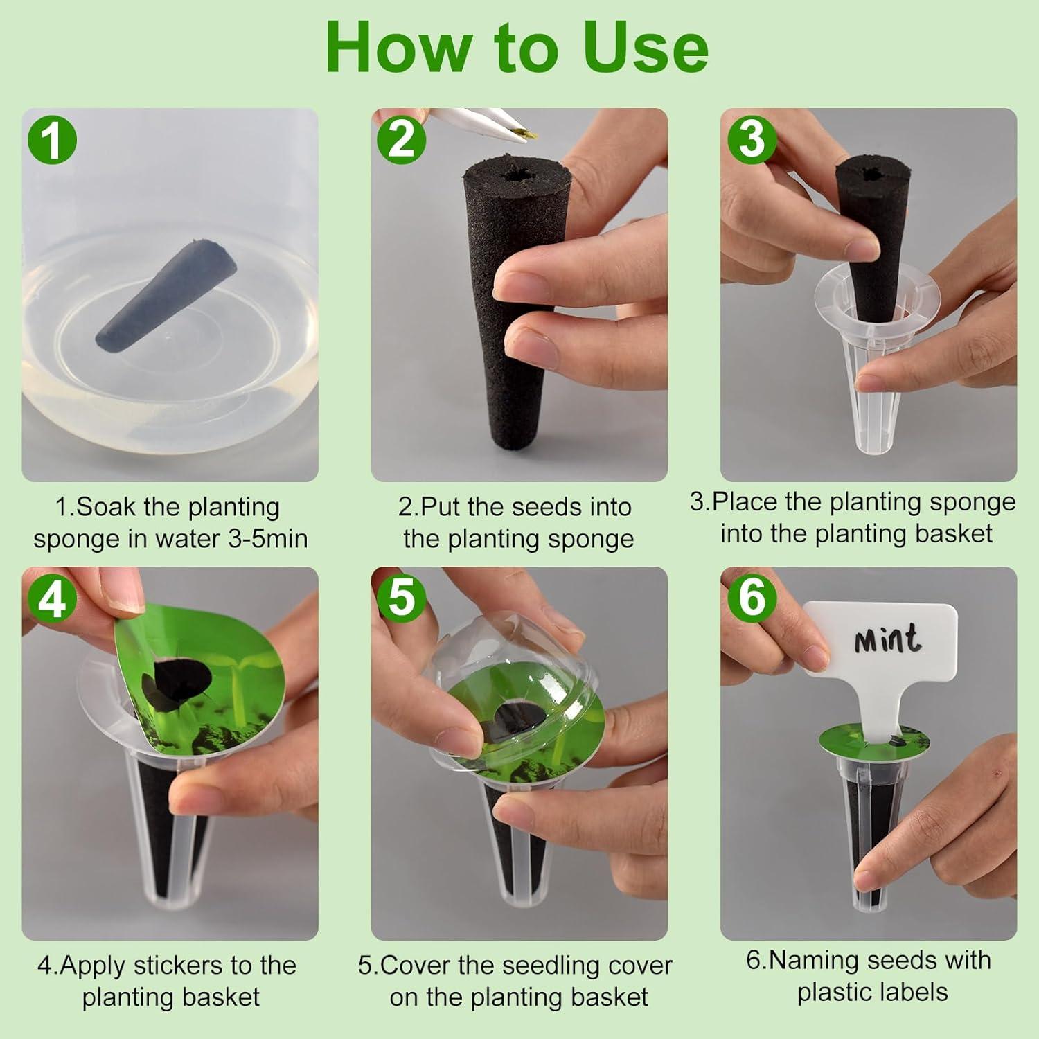 Kit Hidropónico Completo Uoiispet 127 Piezas para Jardín Interior