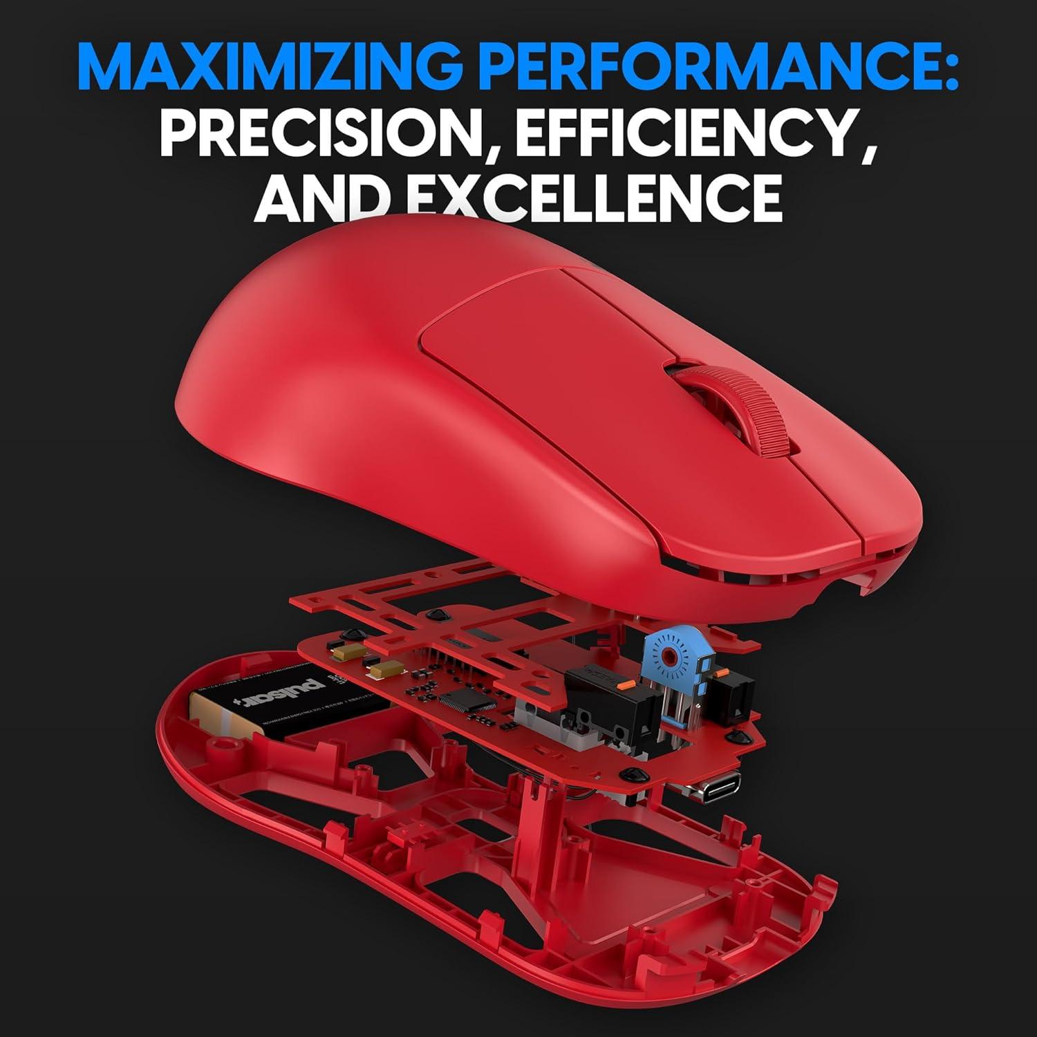 Ratón Gaming Inalámbrico Pulsar X2H Mini Rojo 26000 DPI