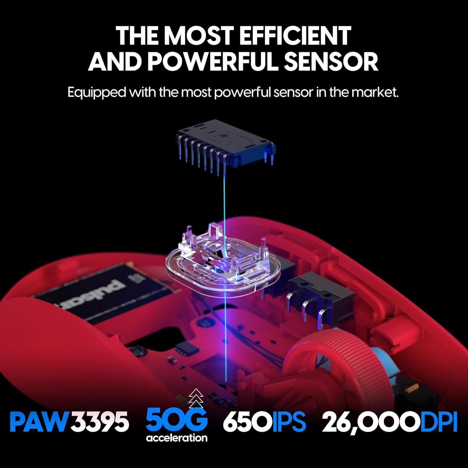 Ratón Gaming Inalámbrico Pulsar X2H Mini Rojo 26000 DPI