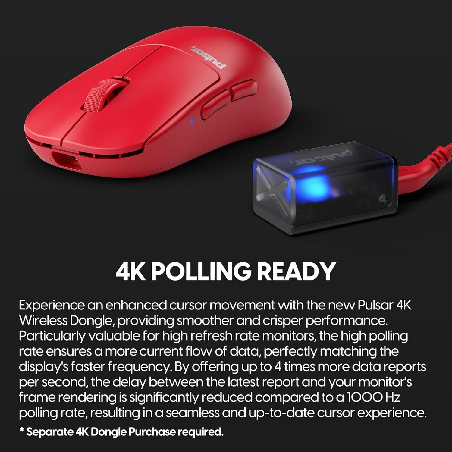 Ratón Gaming Inalámbrico Pulsar X2H Mini Rojo 26000 DPI