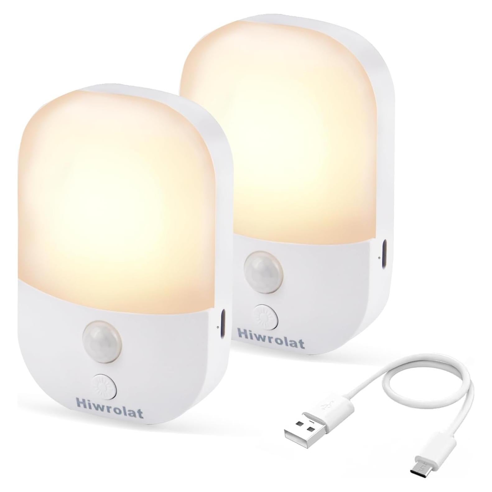 Luz Nocturna LED Hiwrolat con Sensor de Movimiento 2 Paquete