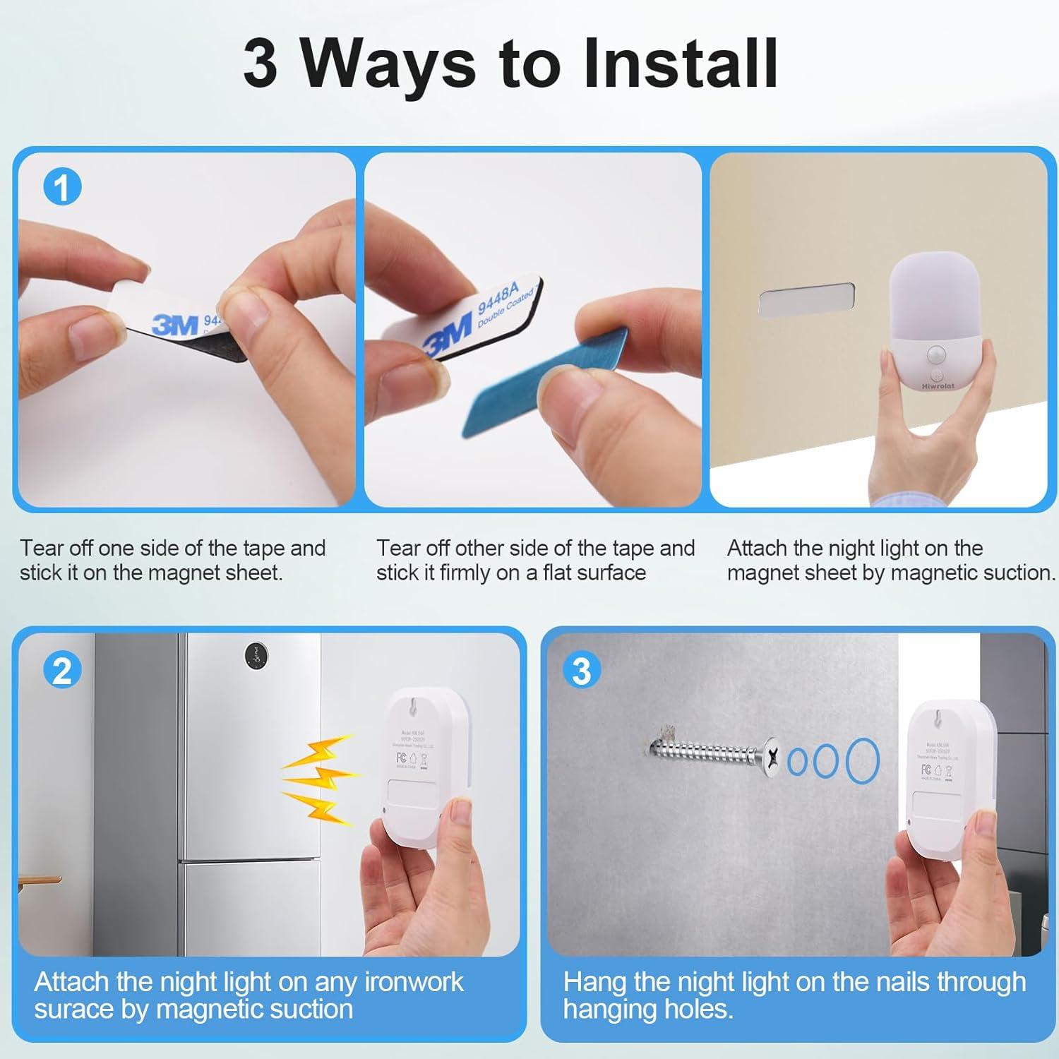 Luz Nocturna LED Hiwrolat con Sensor de Movimiento 2 Paquete