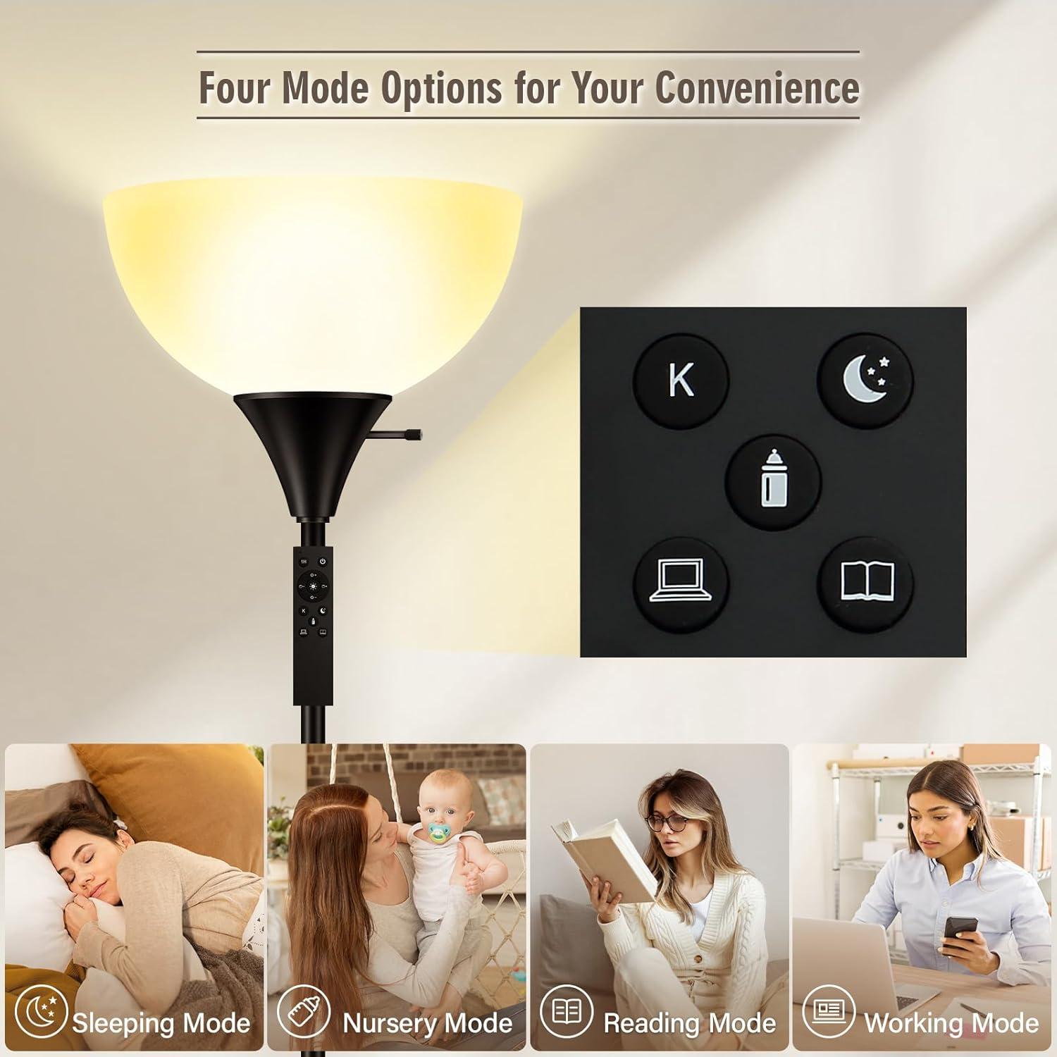 Lámpara de Pie Torchiere Bricosmocon 180 cm Regulable 10W