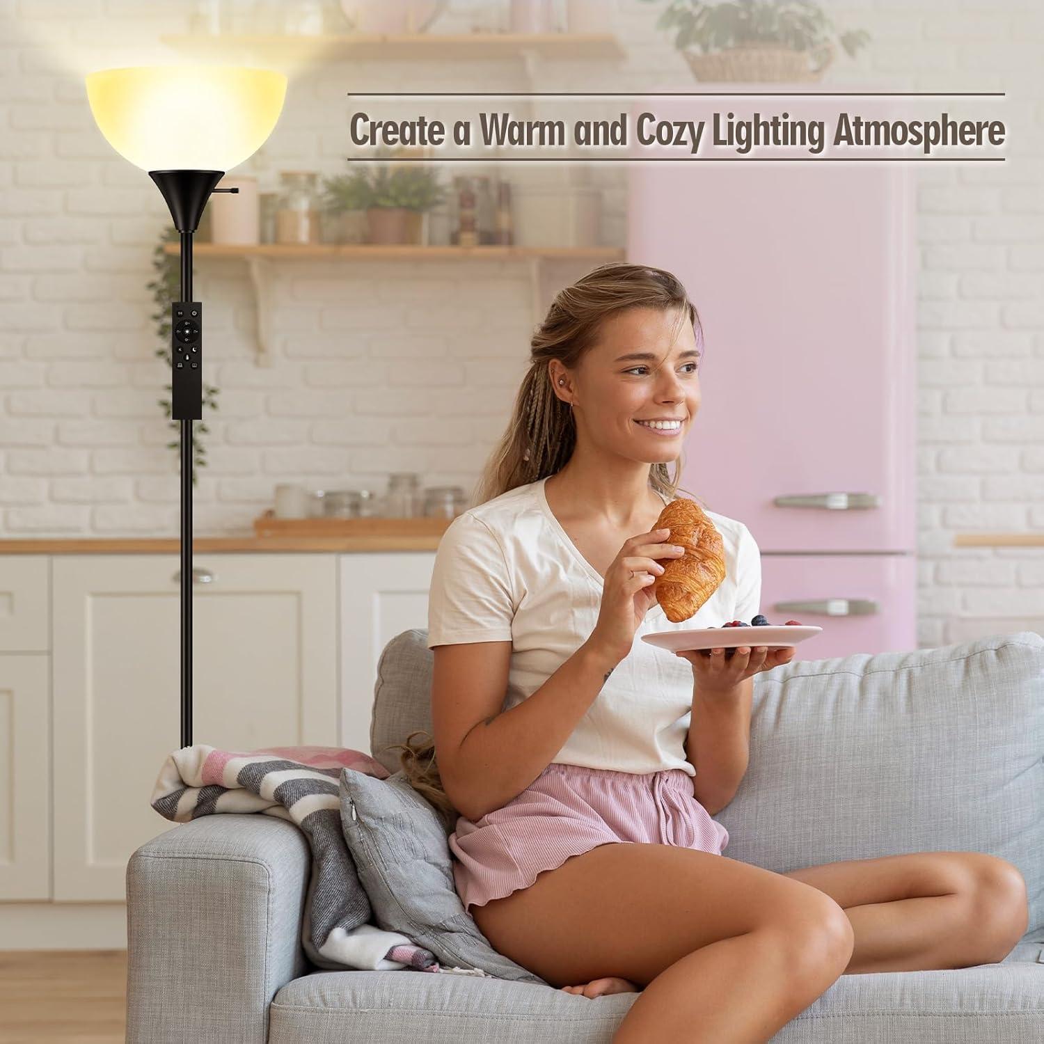 Lámpara de Pie Torchiere Bricosmocon 180 cm Regulable 10W