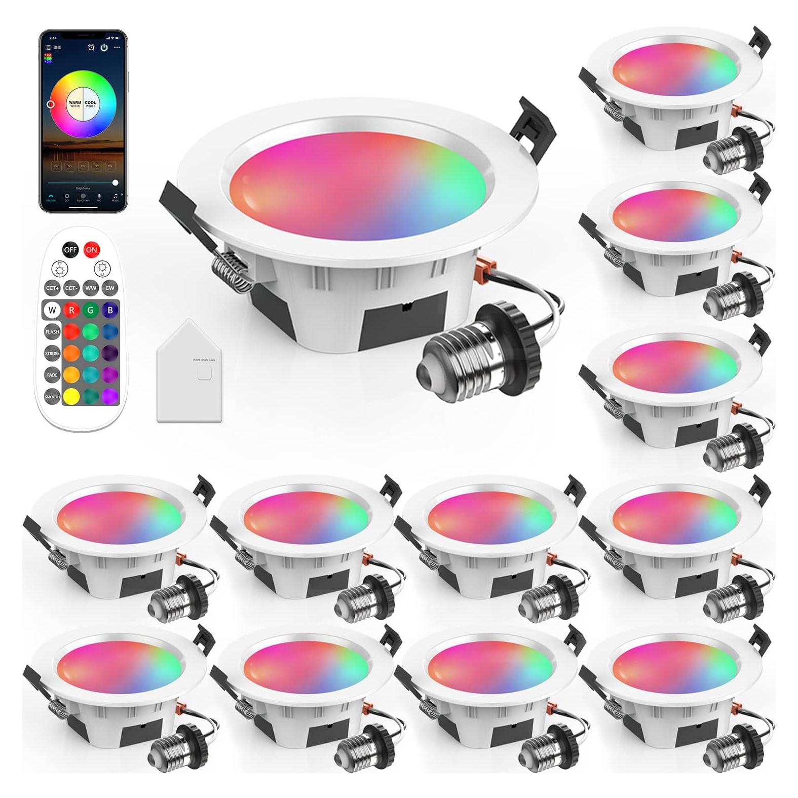 Luz Empotrada Inteligente 3" 12Pack Zengge RGBWW WiFi Bluetooth