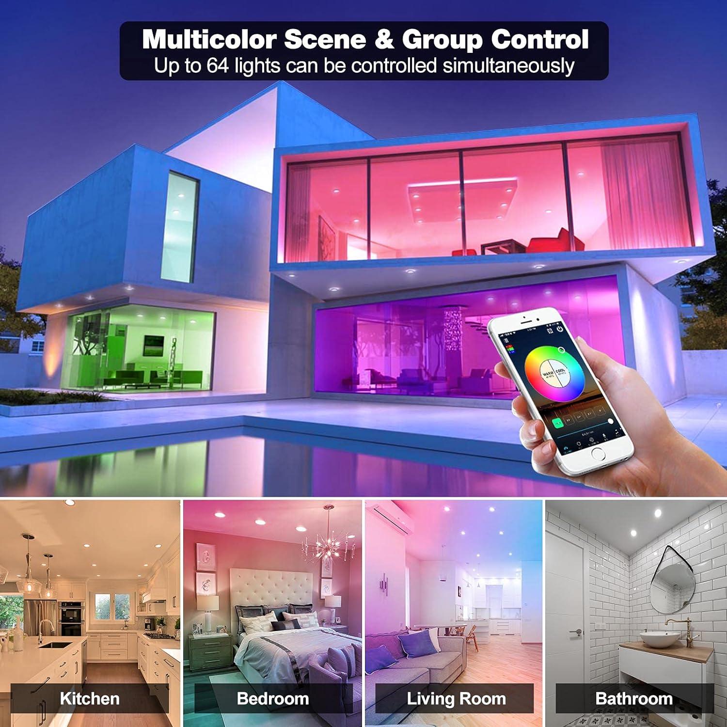 Luz Empotrada Inteligente 3" 12Pack Zengge RGBWW WiFi Bluetooth