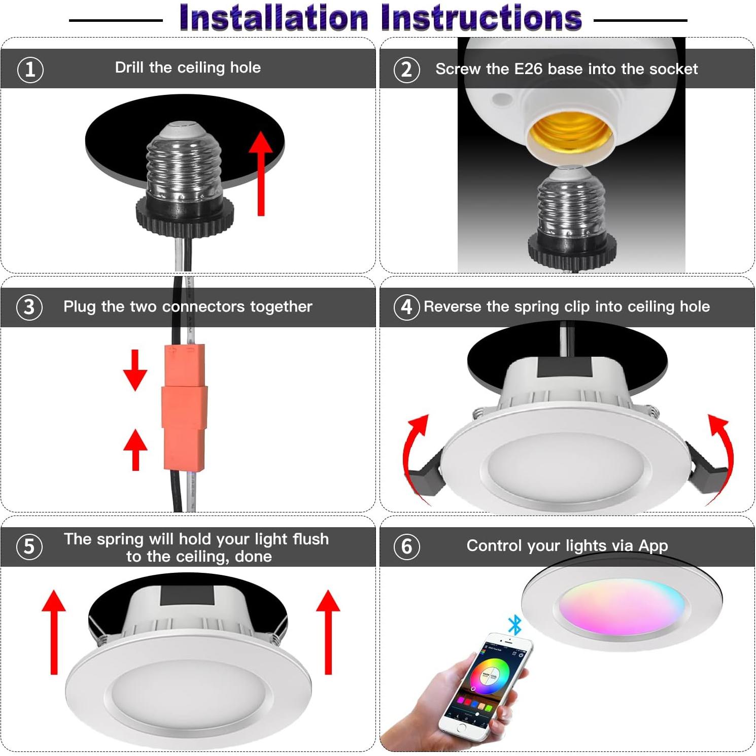 Luz Empotrada Inteligente 3" 12Pack Zengge RGBWW WiFi Bluetooth