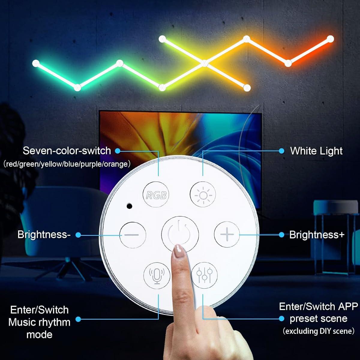Luz de Pared LED RGB VKTEKLAB 9 Líneas, Control WiFi, 16M+ Colores