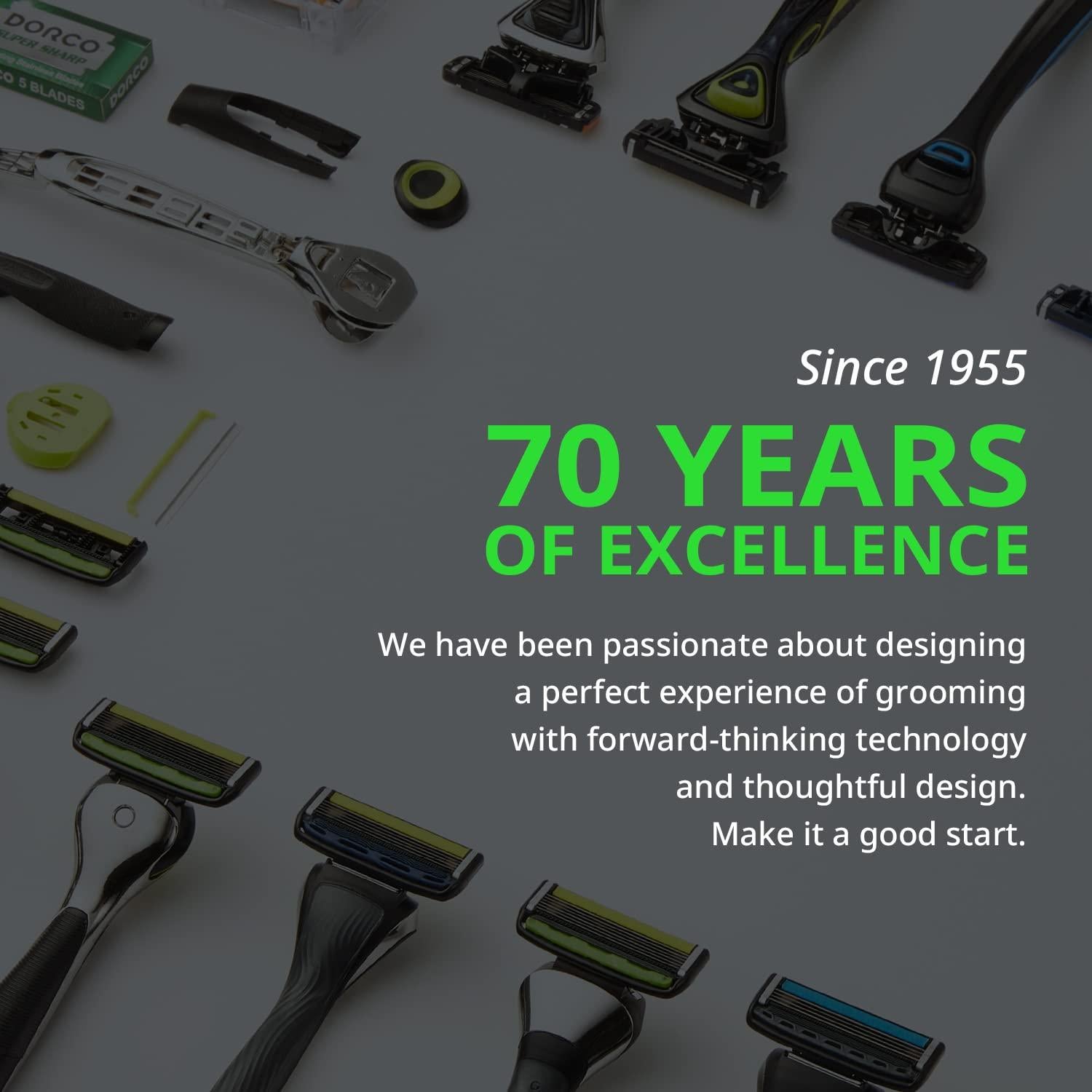 Dorco Pace 6 Pro - Afeitadora 6 Cuchillas + 10 Cartuchos