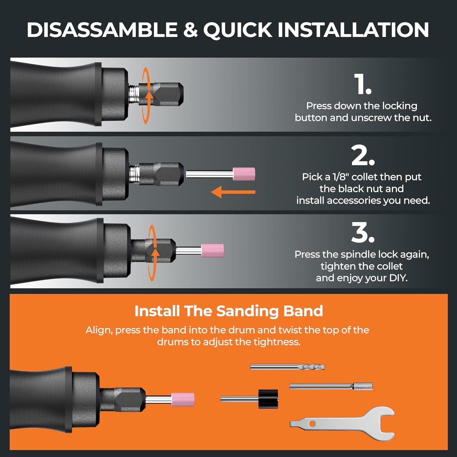 Kit de Herramienta Rotativa Inalámbrica MAKERX 20V con 42 Accesorios