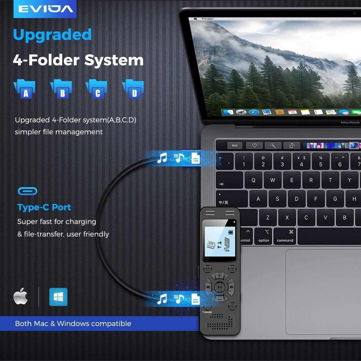 Grabadora de Voz Digital EVIDA V618 128GB Activada por Voz