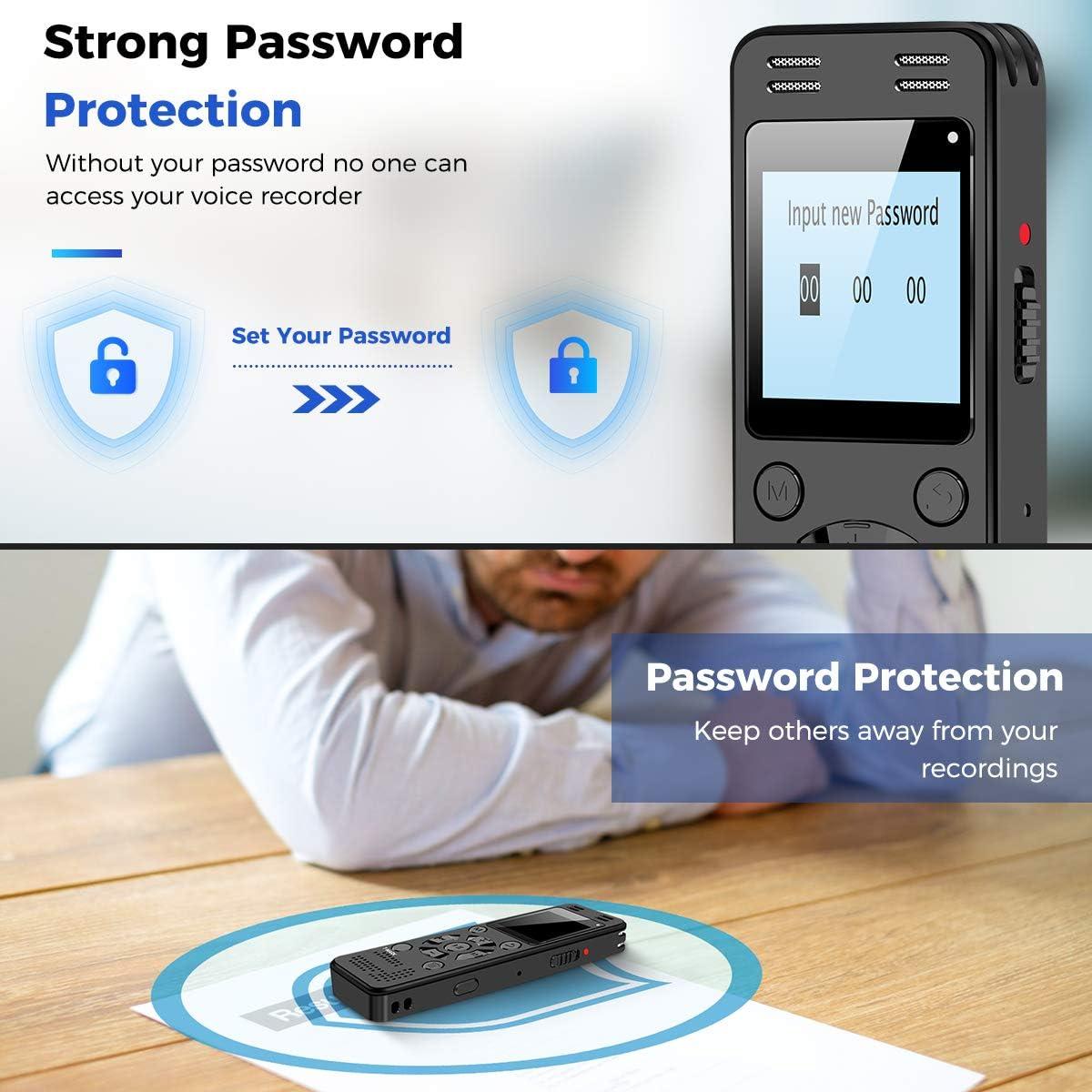 Grabadora de Voz Digital EVIDA V618 128GB Activada por Voz