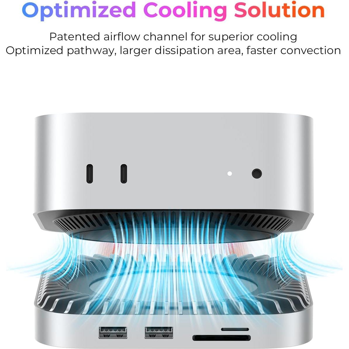 Dock y Soporte Raycue para Mac Mini M4 con SSD 8TB y 10 Puertos