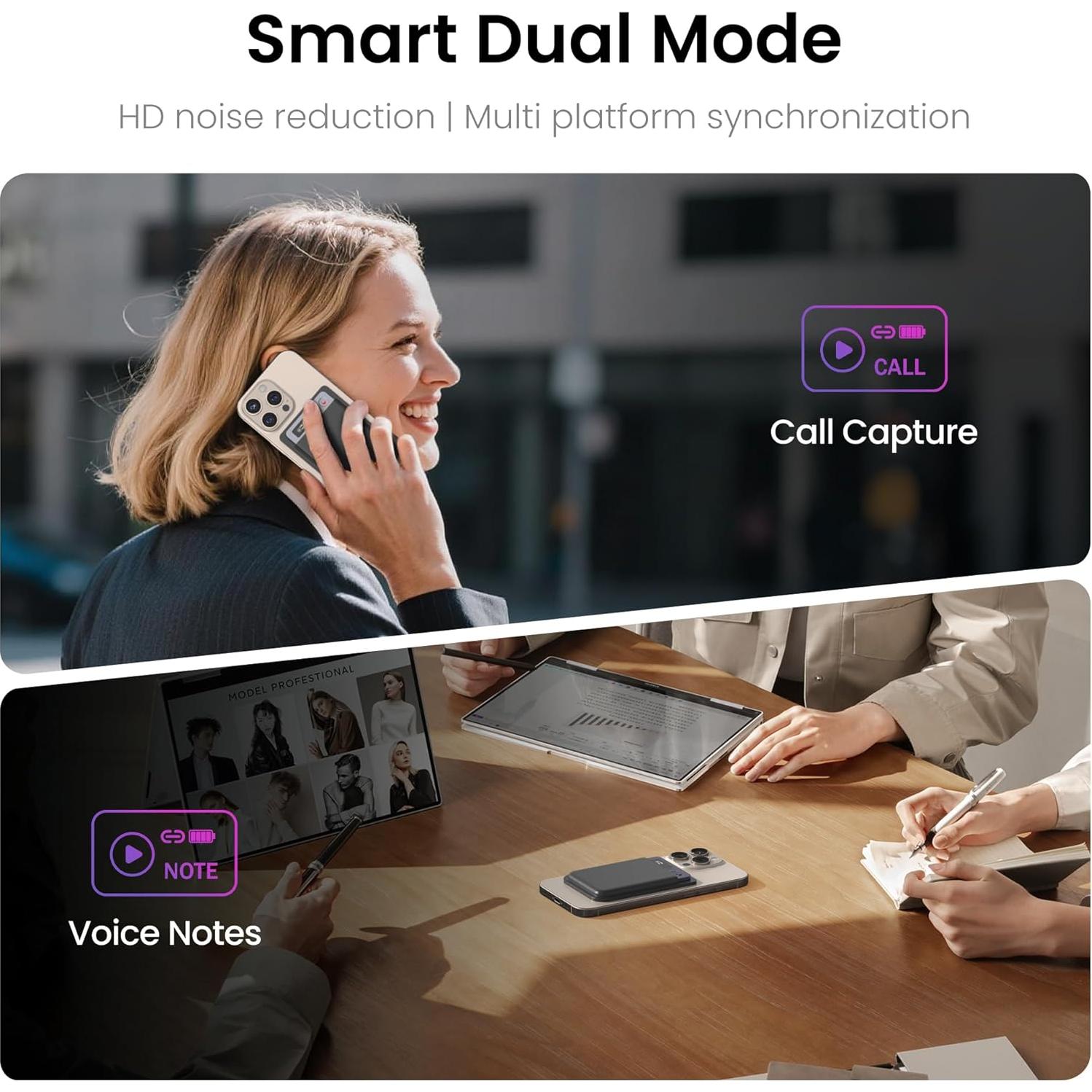 Grabadora de Voz AI ABVPO 64GB con Transcripción y Resumen