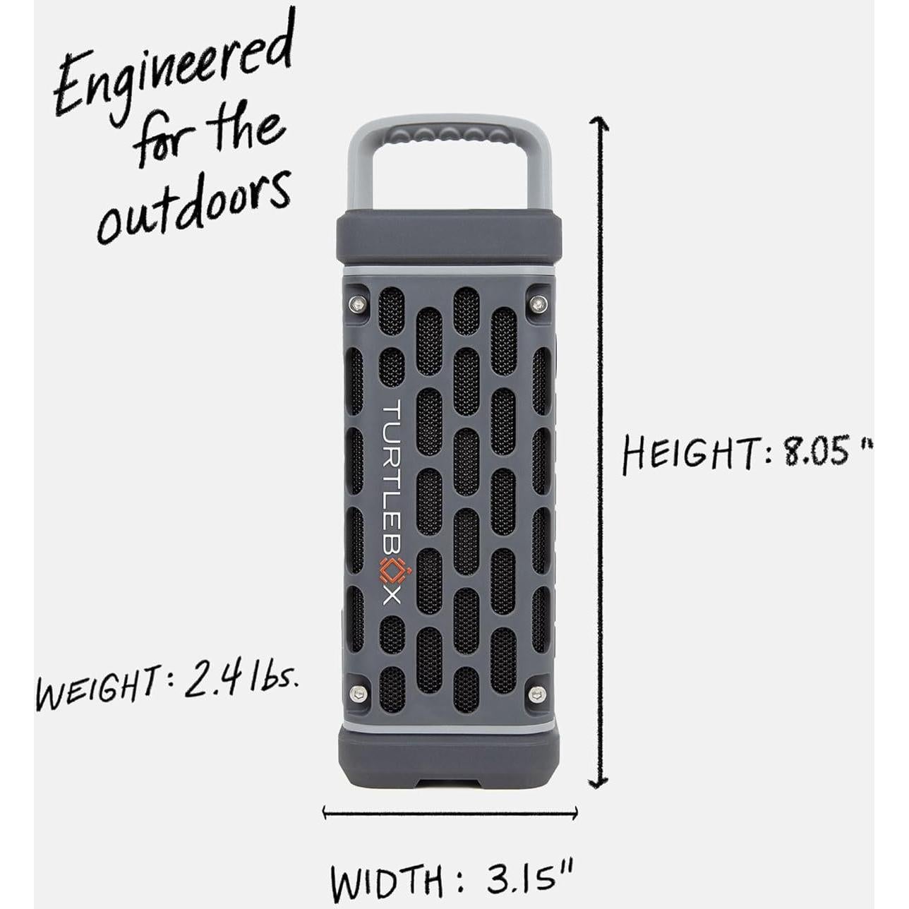 Altavoz Bluetooth Turtlebox Ranger 105dB Impermeable Gris