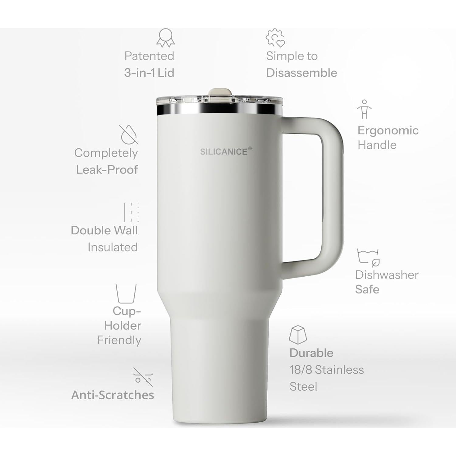 Botella de Agua SILICANICE 40 oz Acero Inoxidable Aislada