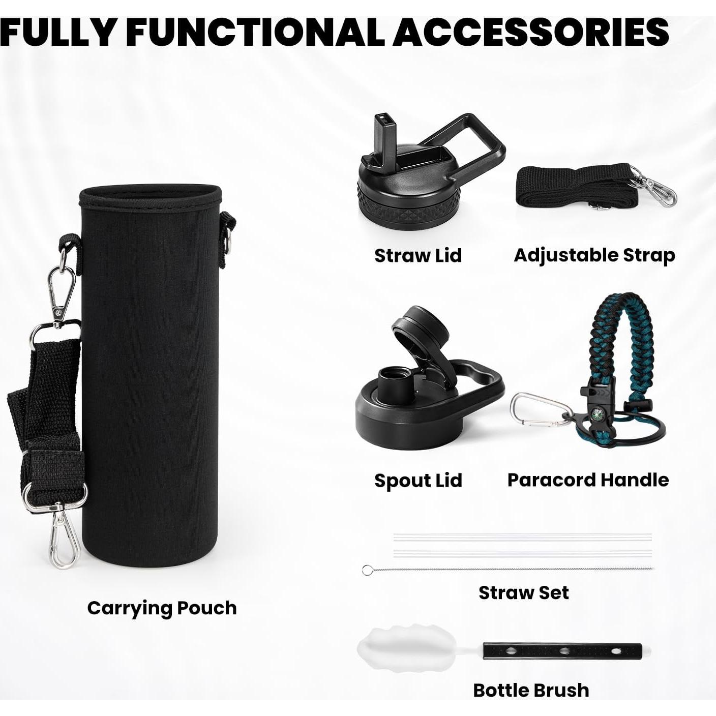 Botella de Agua Aislada RAYMYLO 24oz Acero Inoxidable Sin BPA