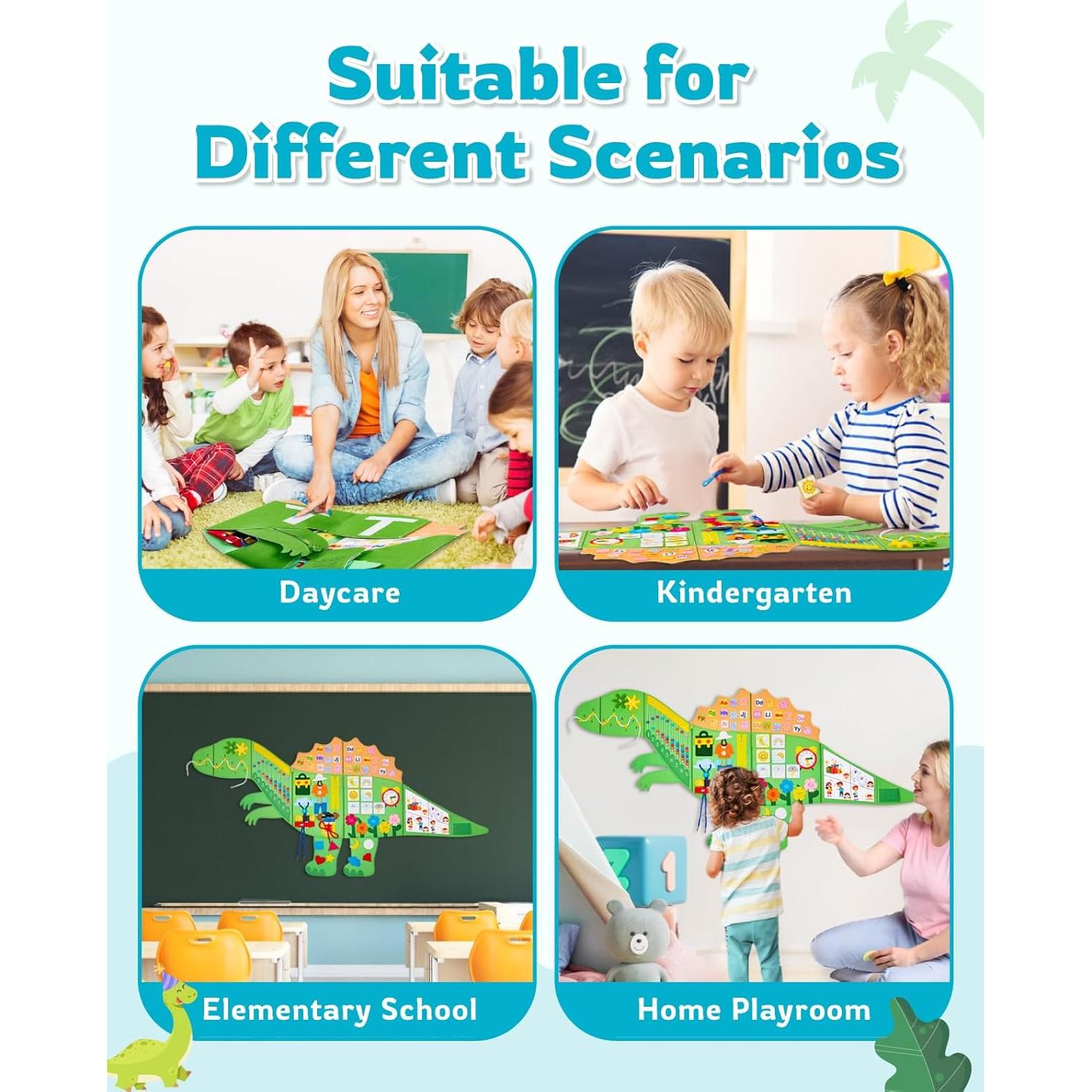 Tablero Ocupado Sensorial Gleamkid Montessori 10 en 1 Verde