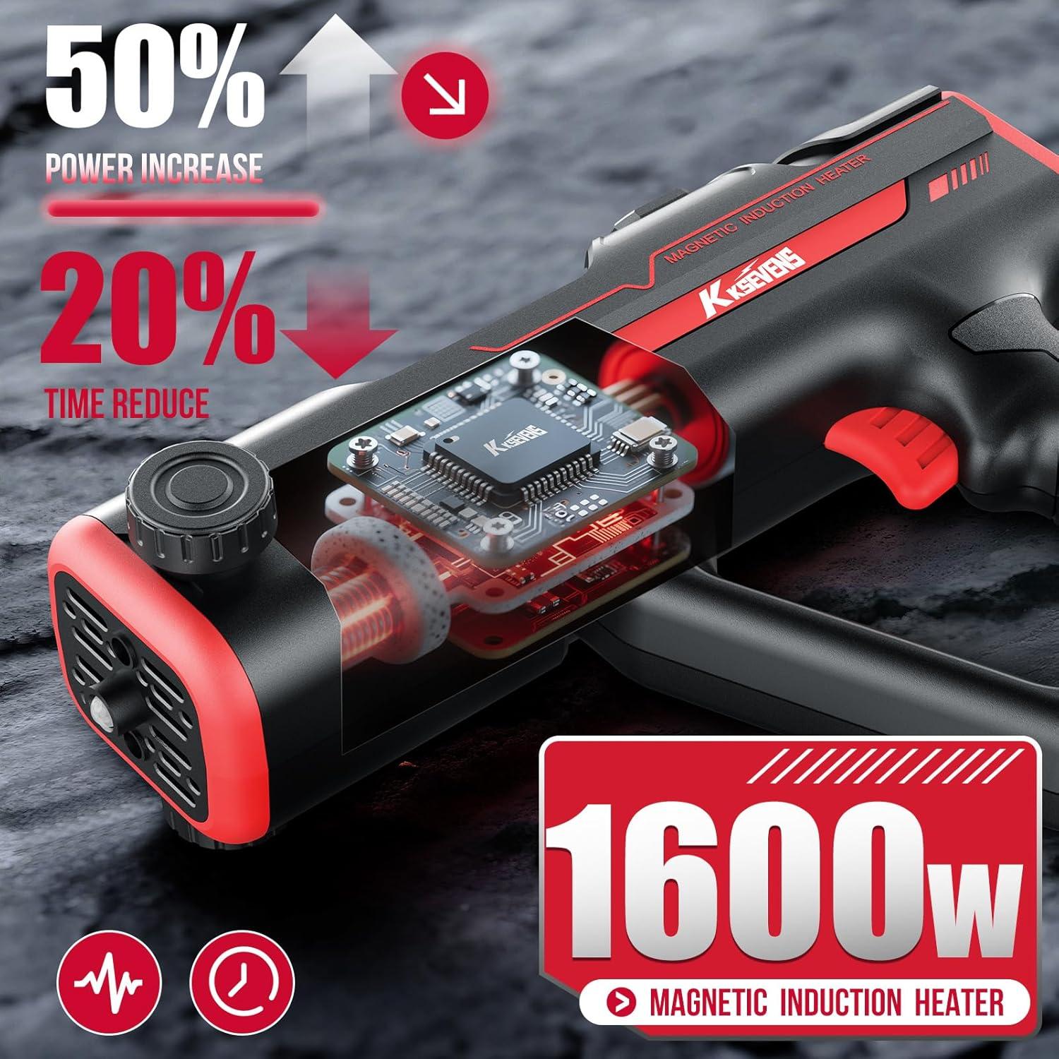 Calentador de Inducción KKSEVENS 1600W con 12 Bobinas Rojo