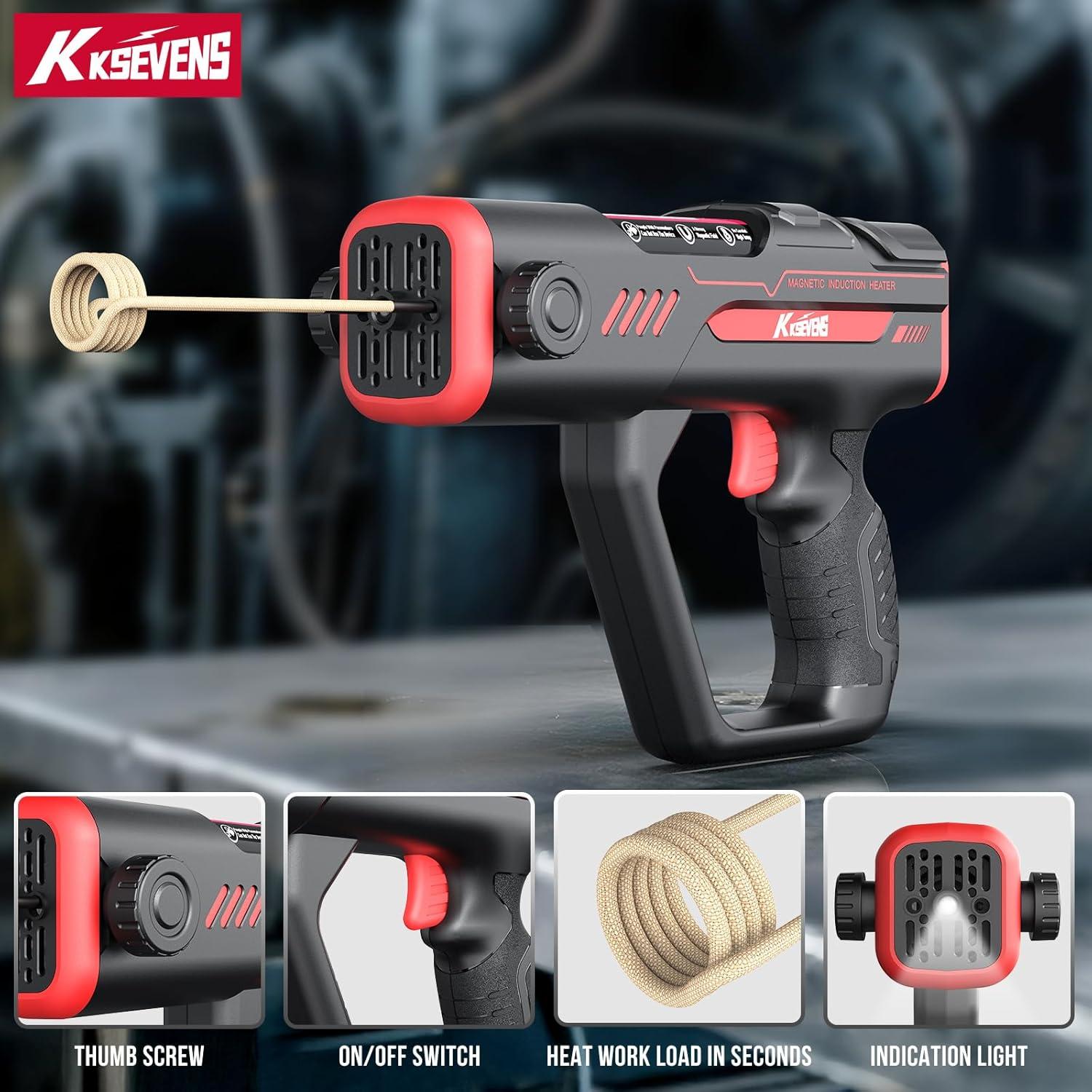 Calentador de Inducción KKSEVENS 1600W con 12 Bobinas Rojo